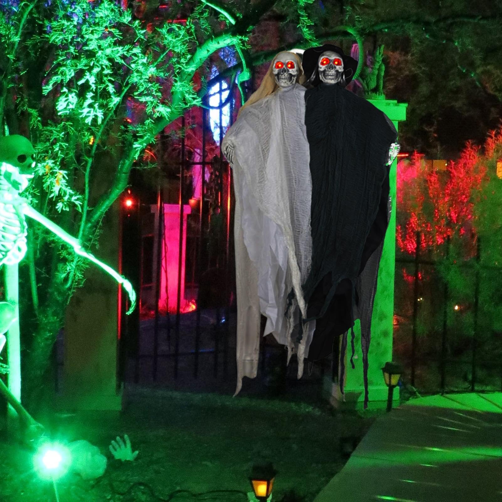 Zewnętrzne szkielety Halloween Akcesoria Terror z dźwiękiem dziewczyny