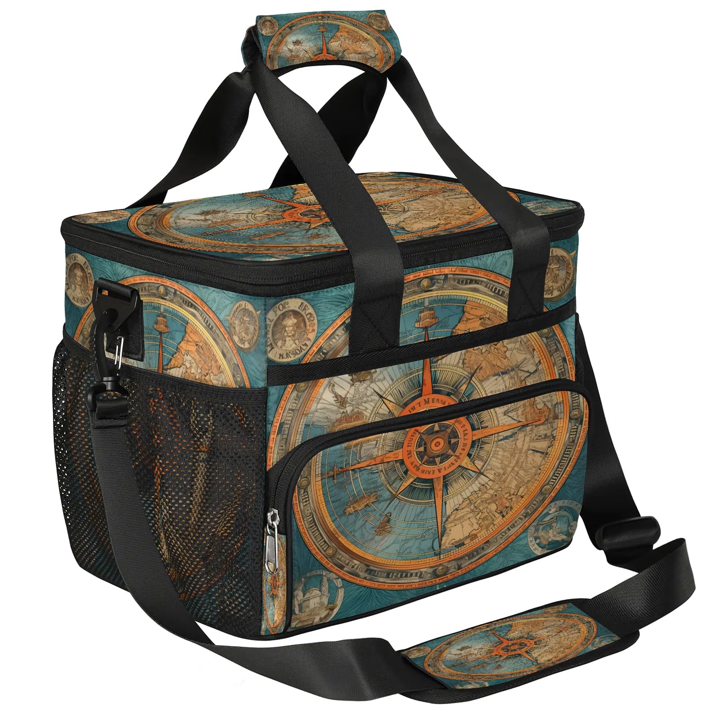 Lunch Box for Men Heavy Duty Insulated Lunch Bag for Women Nautical Compass Lunchbox for Adults Lunch Cooler
