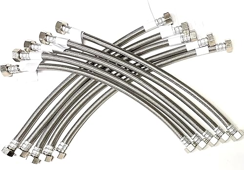 Miniatura 3 de Línea de conector de suministro de agua para inodoro, acero inoxidable trenzado, línea de suministro de inodoro, rosca de tubo de hierro hembra de