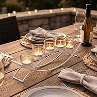 Vista 7 de Seraphic - Porta velas arqueado de hierro para centro de mesa