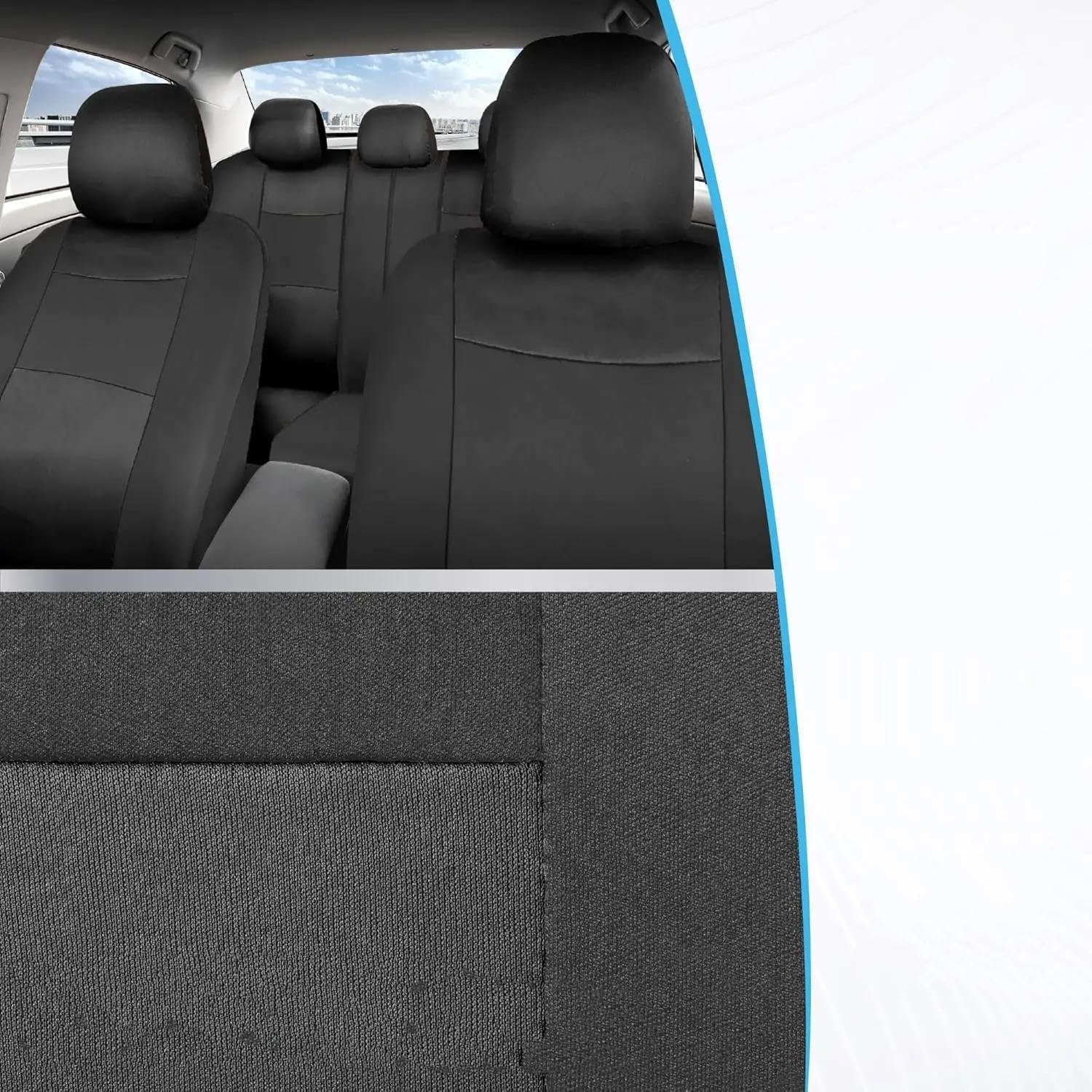 Genérico Fundas Asientos Coche para VW para Golf 5 para GTI Juego Completo Universal Fundas Asiento Automóvil Cuero Impermeables Protector Asiento Coche(Beige)