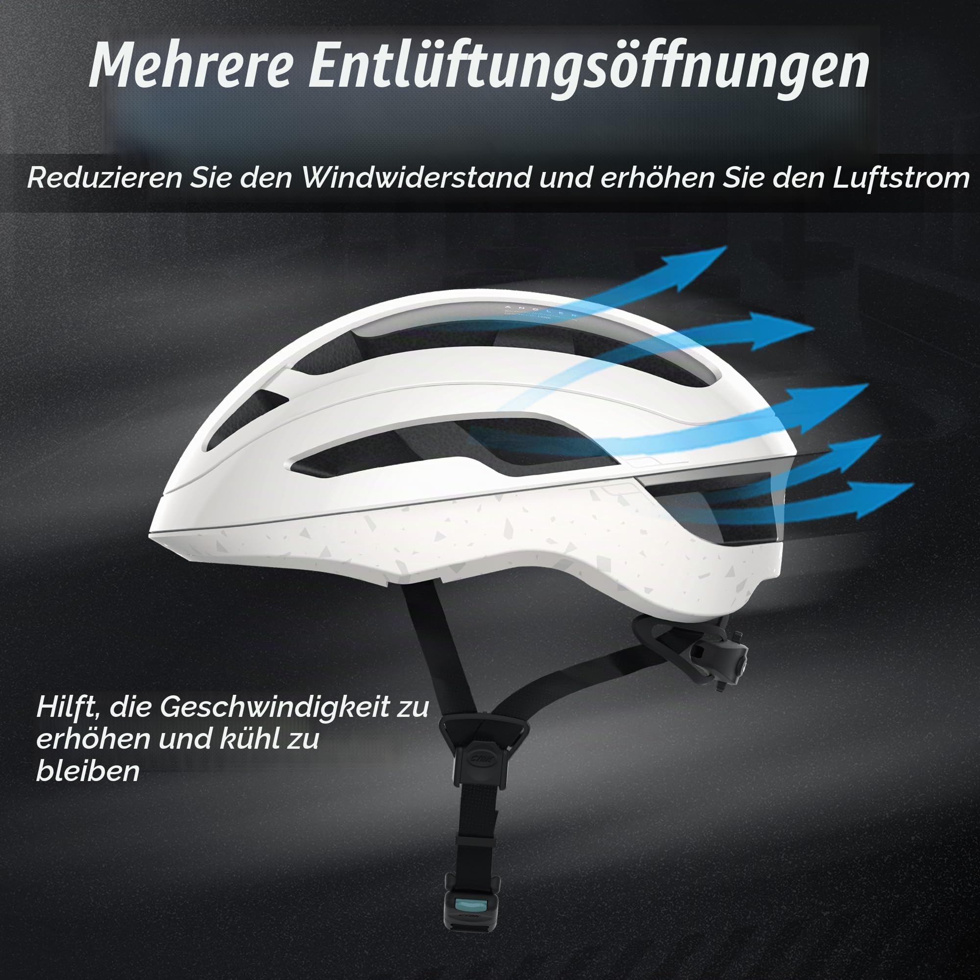 CRNK Angler Fahrradhelm – Ultraleichter Rennrad & E-Bike Helm für Damen & Herren – Aerodynamisch, Stoßabsorbierend & Belüftet – Mit Magnetverschluss & Memory-Foam-Polster