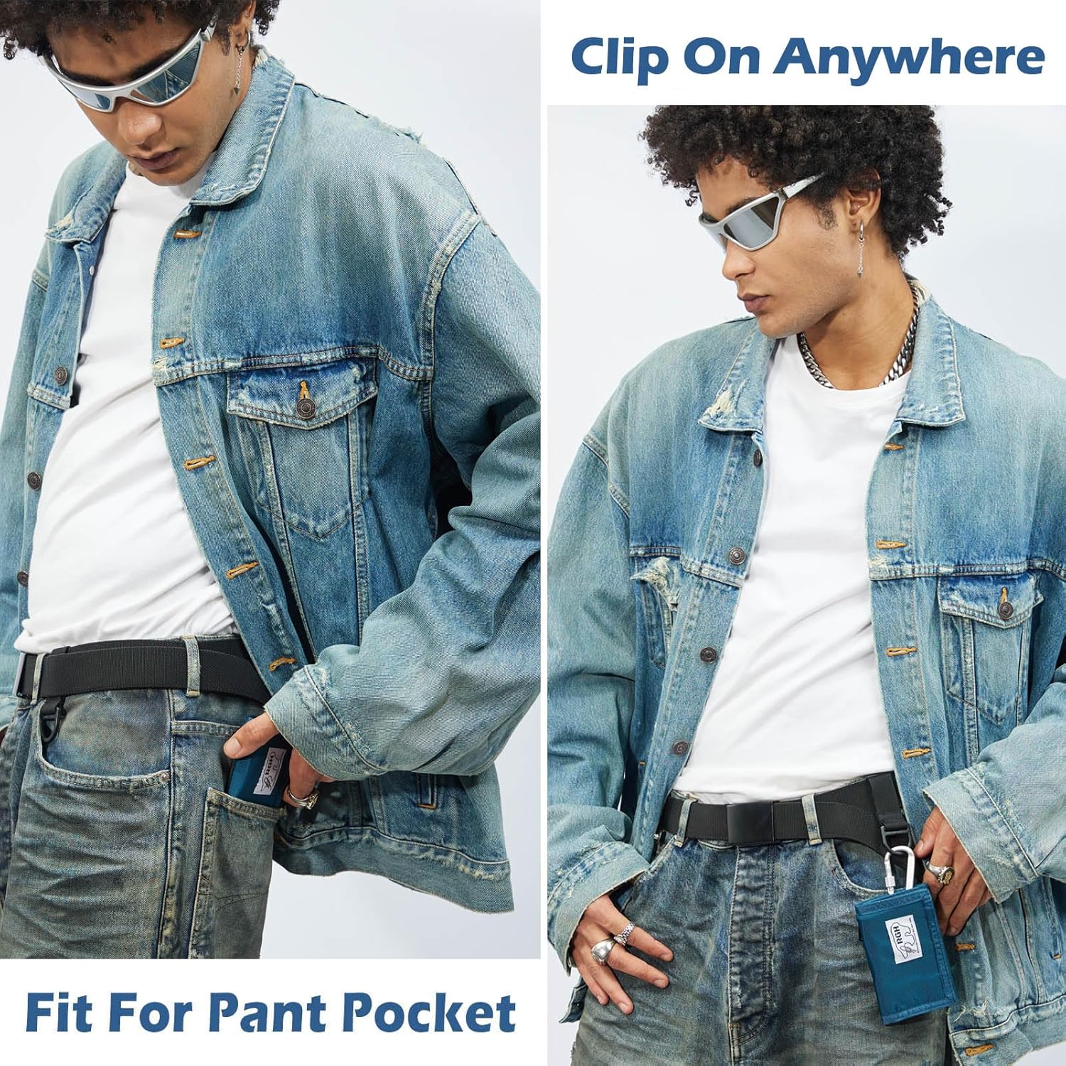 Rough Enough Boys Wallet for Kids Preppy Teens with Neck Lanyard Keychain Cordura Navy Blue - Image 6