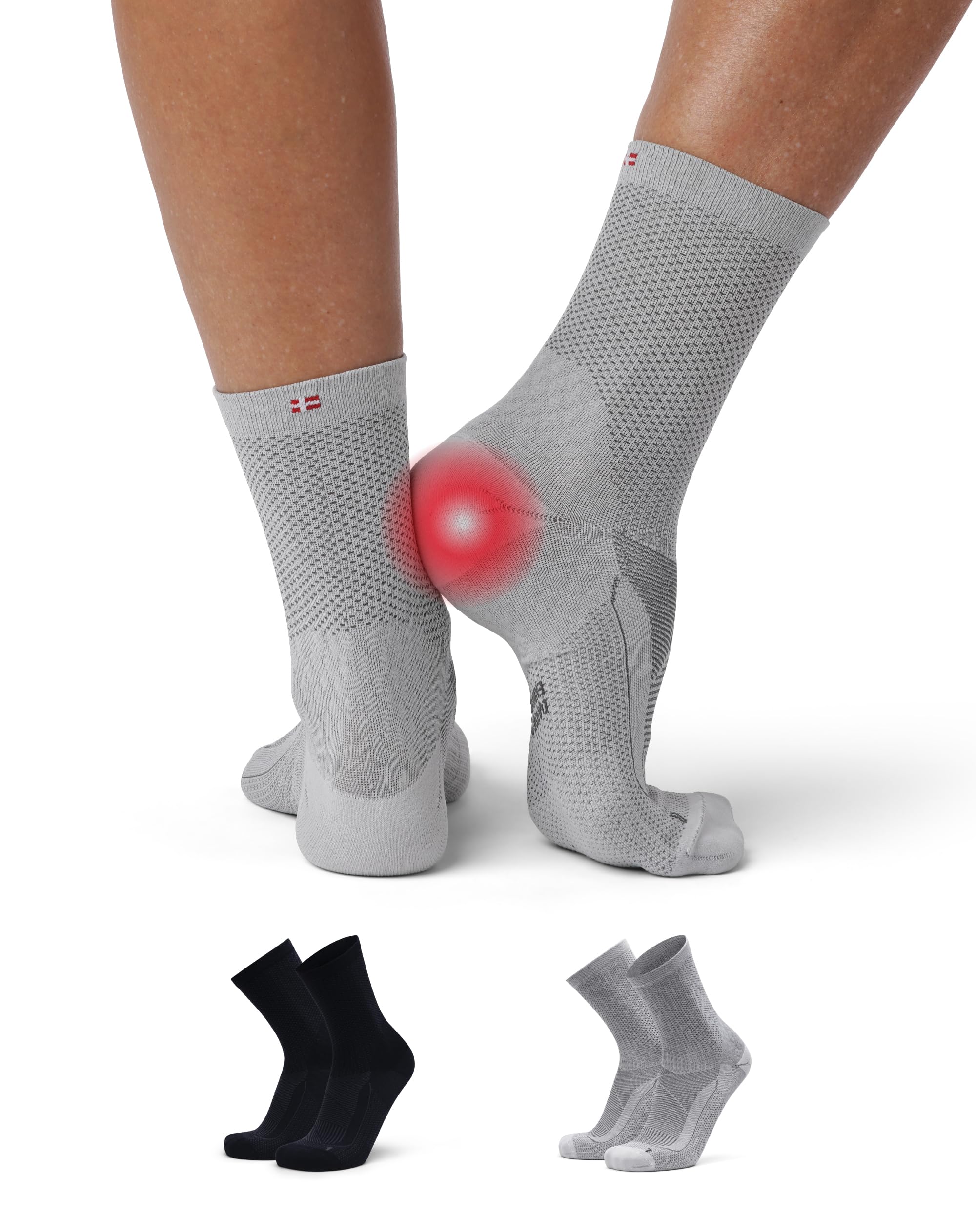 DANISH ENDURANCE 2 Pairs Plantar Fasciitis Socks Compression Socks Orthopedic Socks Heel Spur & Achilles Tendonitis Support Unisex for Men & Women