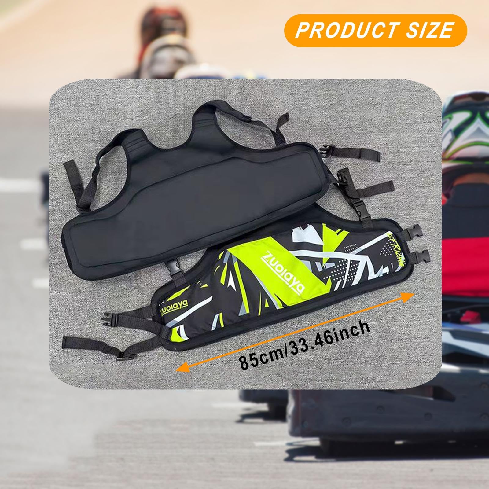 Milageto Chaleco Protector de Costillas de Karting para Adultos, Ajustable, Amarillo