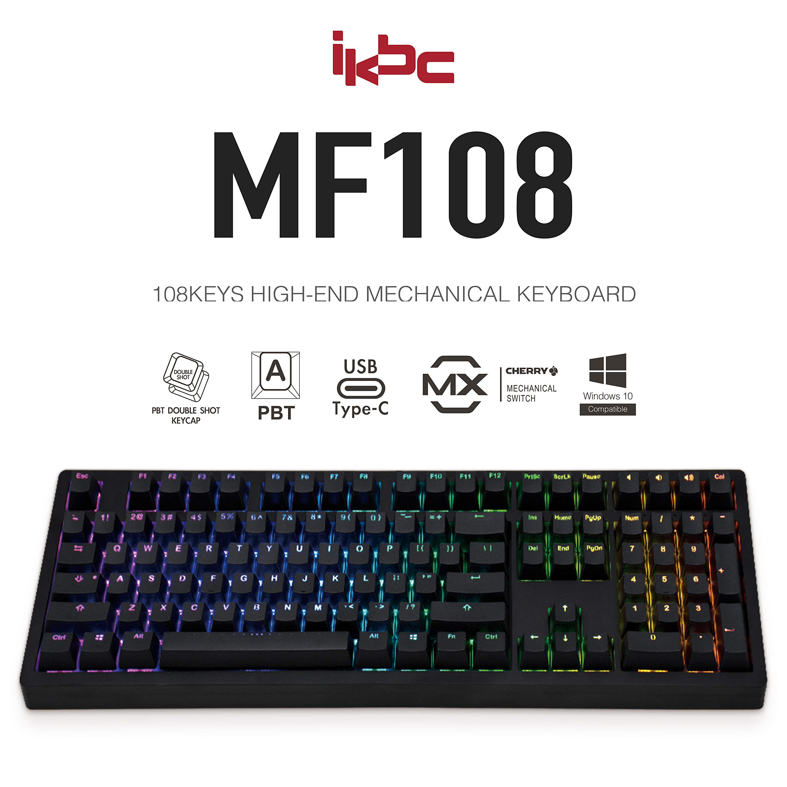 Buy iKBC MF108 v3 RGB LED Backlit Mechanical Keyboard with Cherry MX Silent Red Switch for