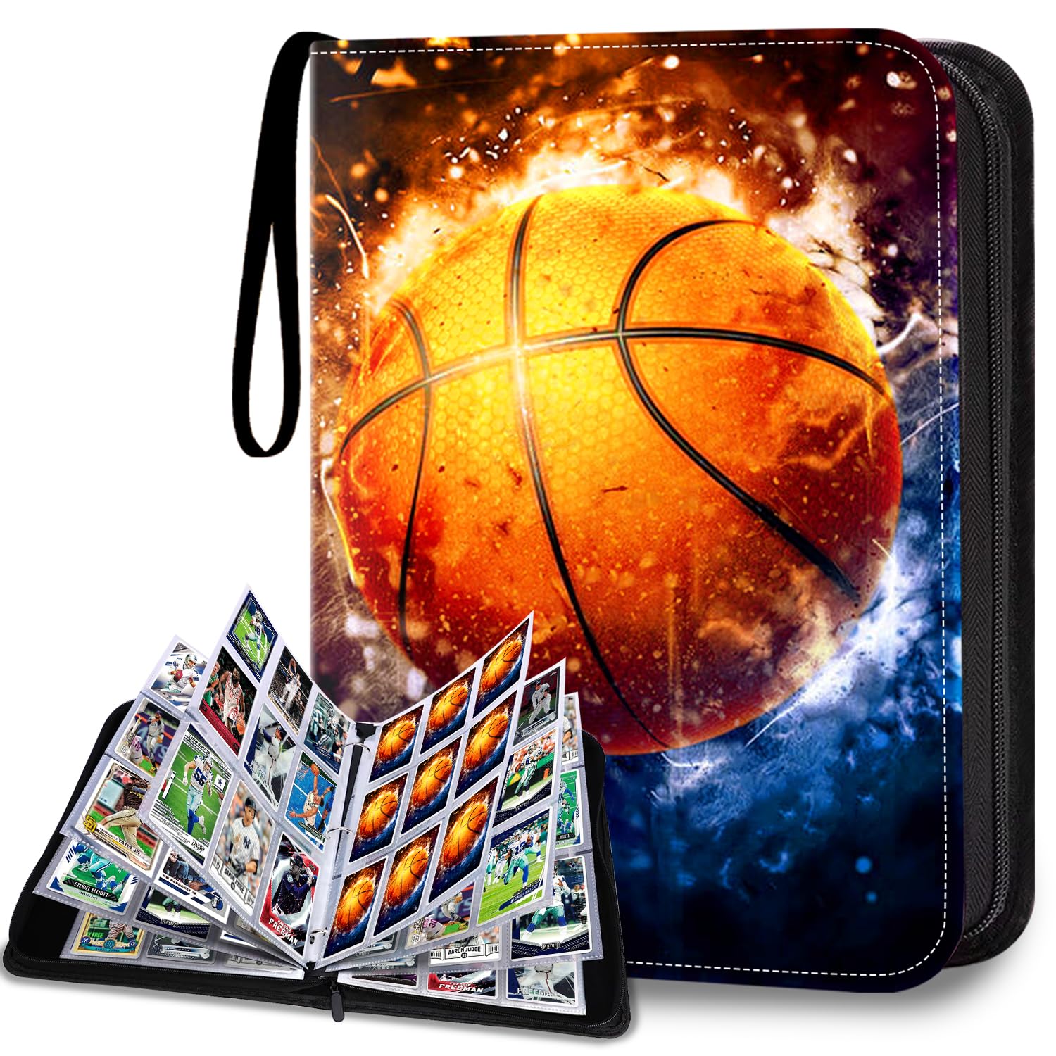 HESPLUS 900 Pockets Basketball Card Binder, Basketball Trading Cards Display Case with Basketball Card Sleeves Card Holder Protectors Set for Basketball Cards, Sports Cards, Game Cards Collector Album