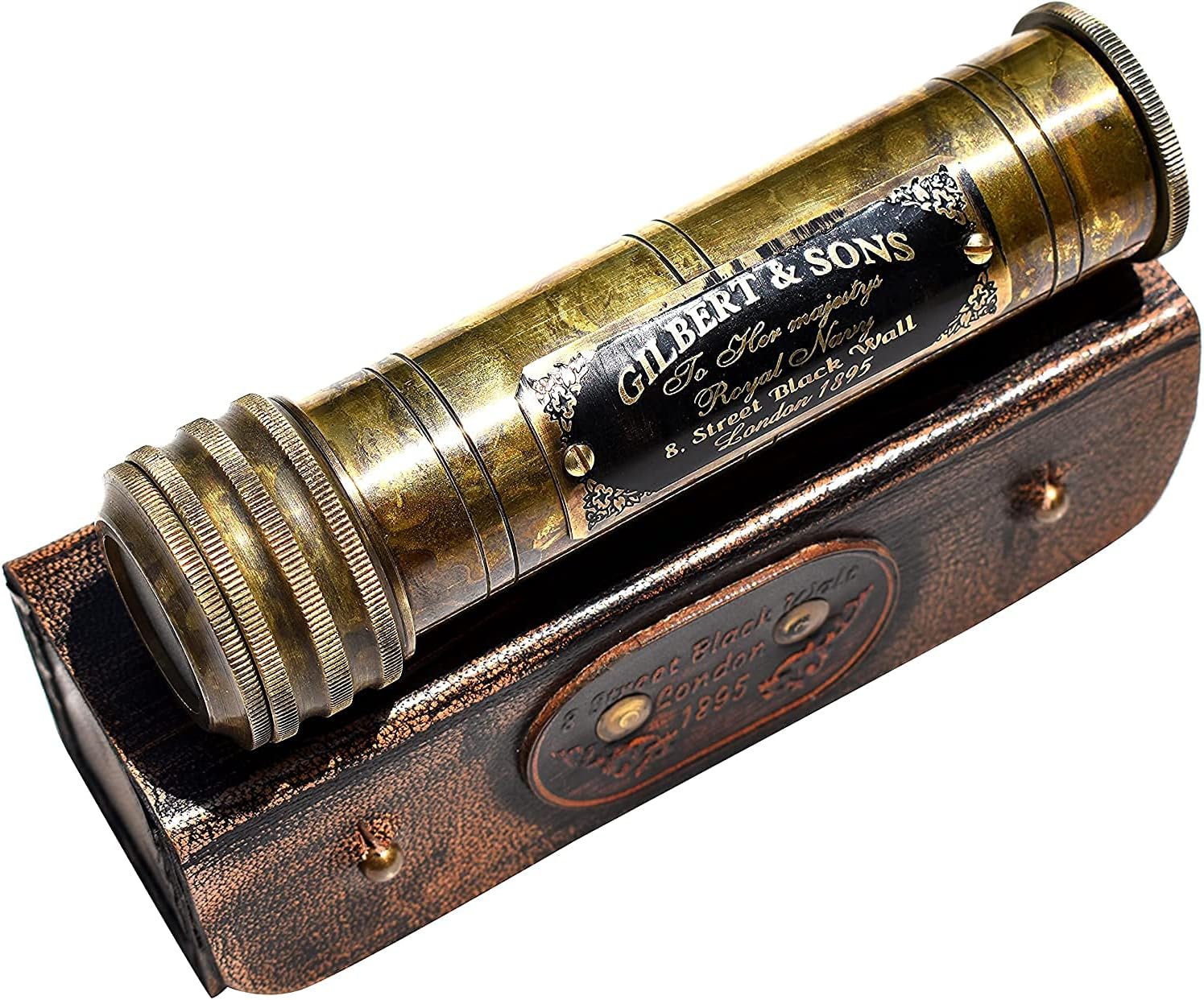 Nautical-Mart Handmade Working Kaleidoscope, Birthday Gift, Unique Gift, Graduation Gift (Brass Antique Kaleidoscope with Case)