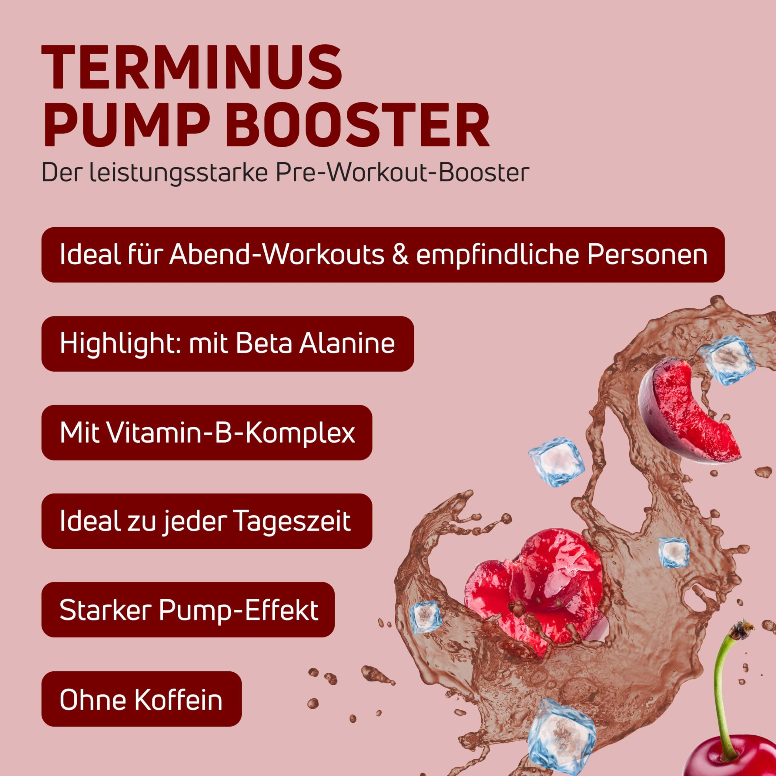 NEOSUPPS Pre Workout Booster Terminus PUMP XXL Cola Kirsche 540g, ohne Koffein, Booster, Vegan, Fitness & Gym, Pump & Fokus, geprüfte Qualität, 8.000 mg L-Citrullin, 20 Portionen
