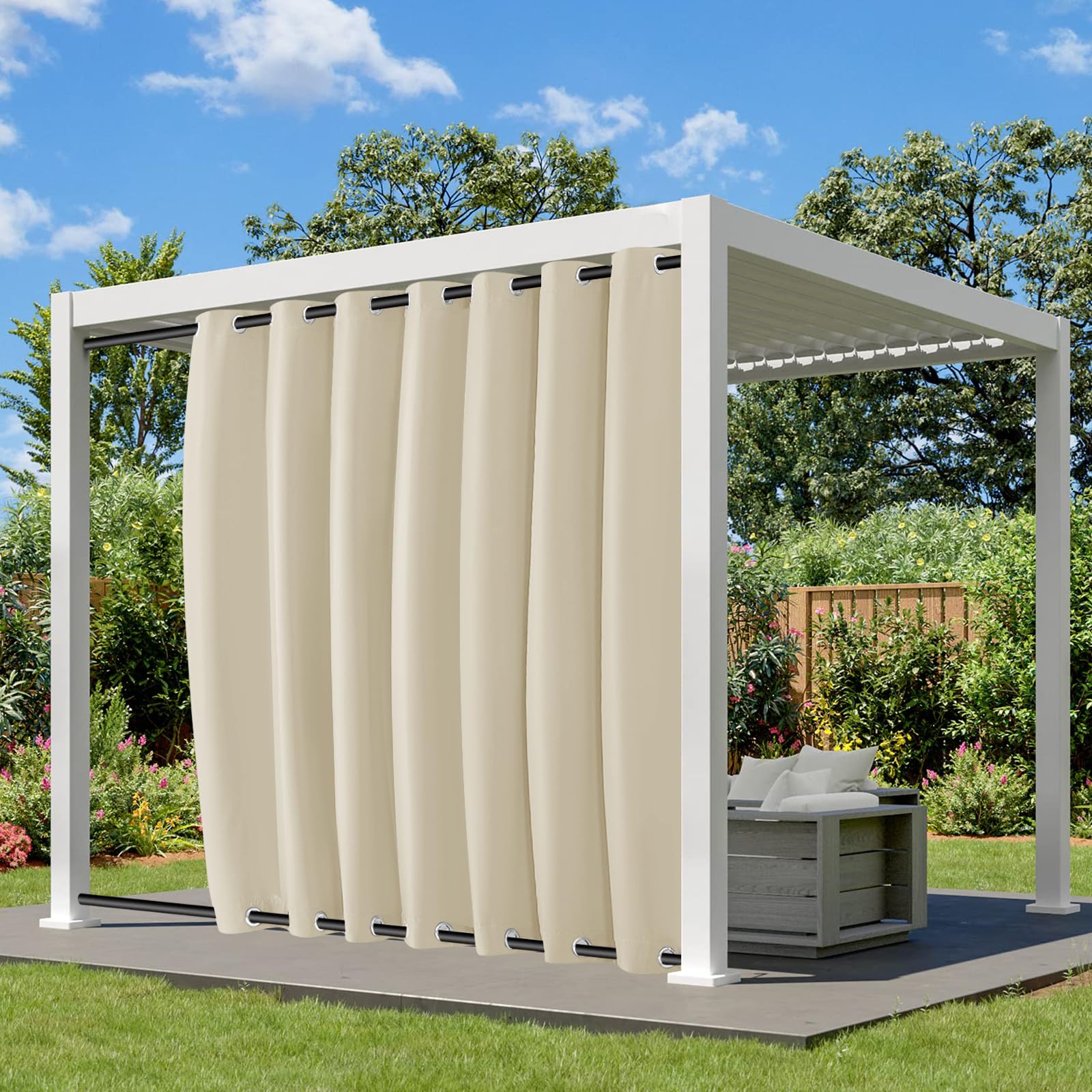 BAYUE Tenda da esterno resistente alle intemperie con occhielli, opaca
