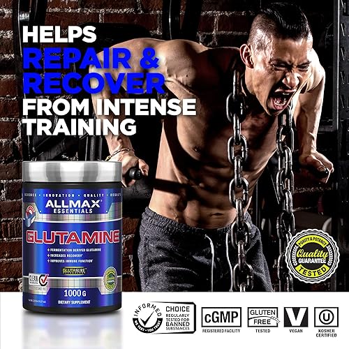 Miniatura 2 de ALLMAX Nutrition L - Glutamina en polvo, fórmula de recuperación muscular, sin gluten, vegano, 14.11 oz