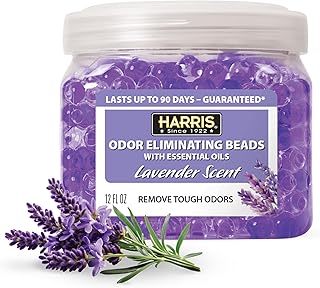 Harris Odor Eliminating Gel Beads with Essential Oils - Lavender Scent - 12 Ounces