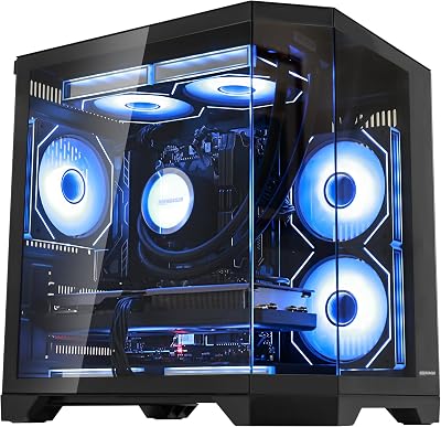 AI Gaming PC Desktop, RTX 5070 12GB GDDR7, AMD Ryzen 7 9700X, 32GB DDR5 6000MHz RAM, 1TB PCIe SSD, 240mm AIO & 7 RGB Fans, 850W PSU, Windows 11 Prebuilt Tower Computer, Ocean of Stars Black