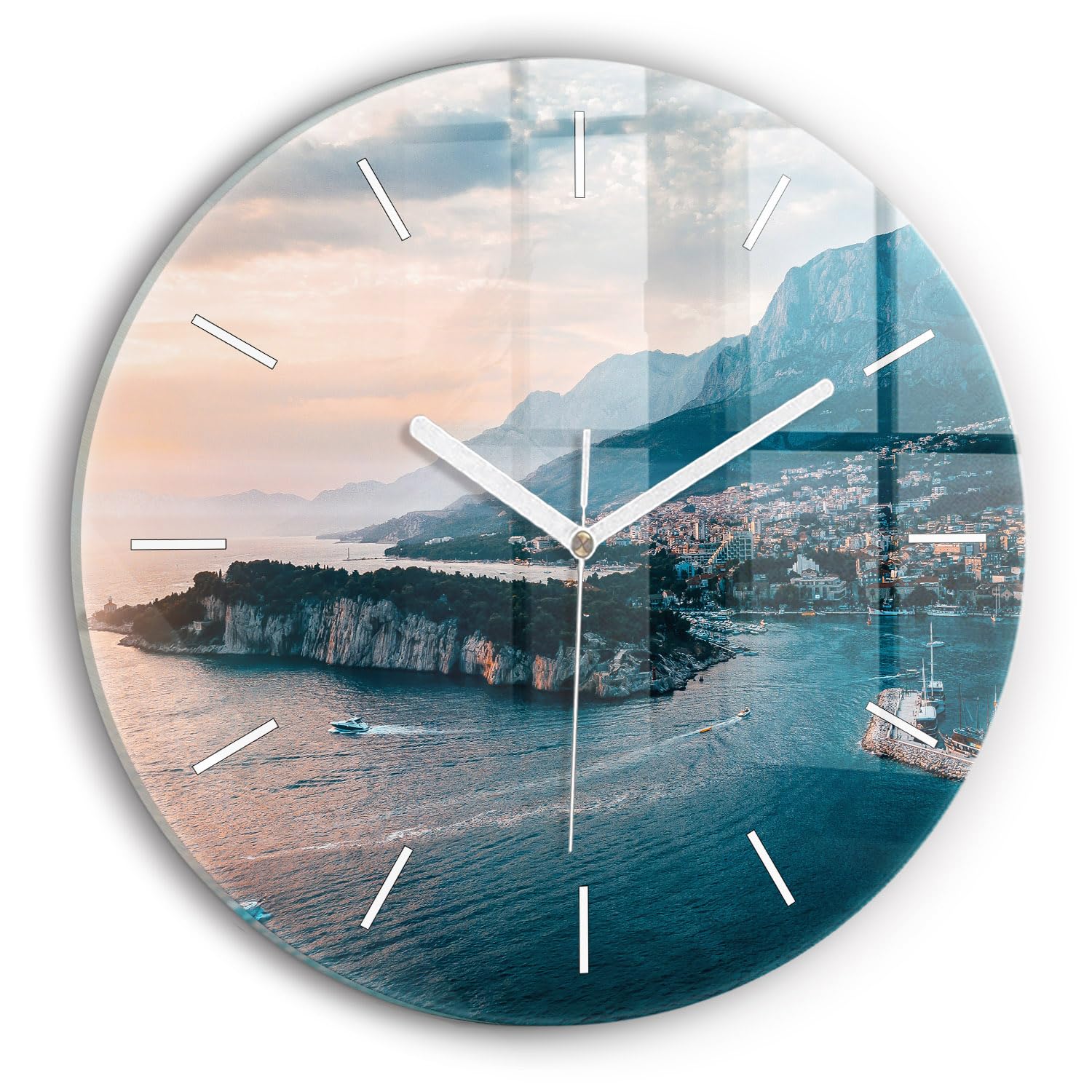 Horloge en verre de qualité supérieure Wallfluent 30 cm pour intérieur moderne