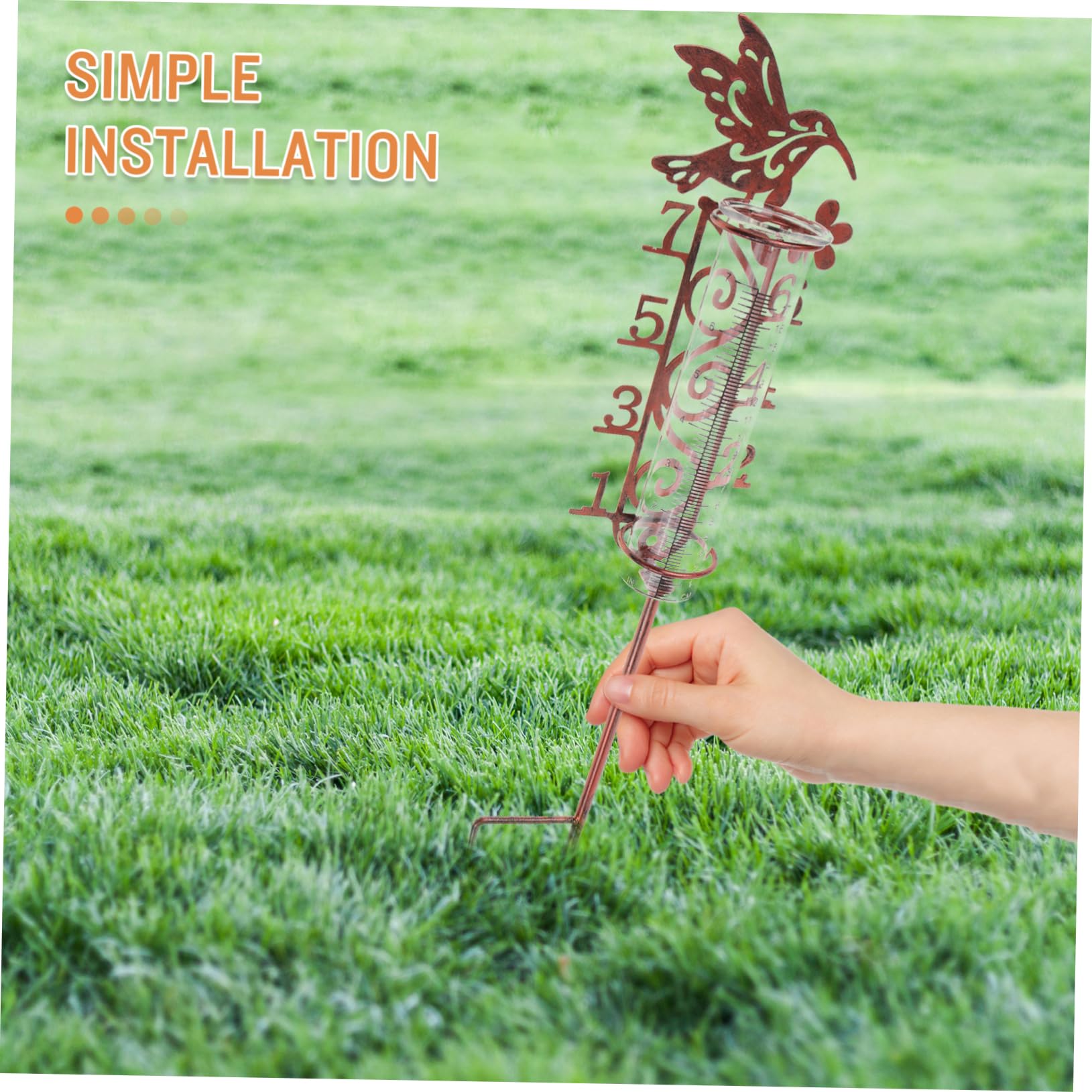 FUNOMOCYA Gauge Outdoor Rain Gauge Stake for Yard Lawn Deck Easy Install Clean Accurate Metal Stake Garden Decor Yard Decor