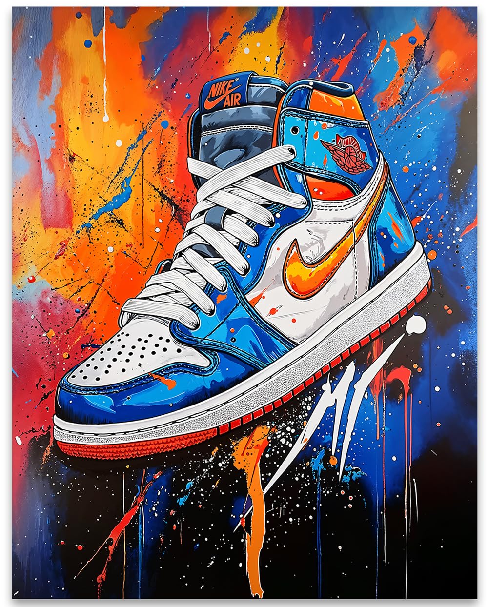 Limitless Jordan Colorful Vibrant Sneaker 11x14 Unframed Print - Basketball Shoes Art, Sneaker Wall Art, Streetwear & Hypebeast Decor for Living Room,