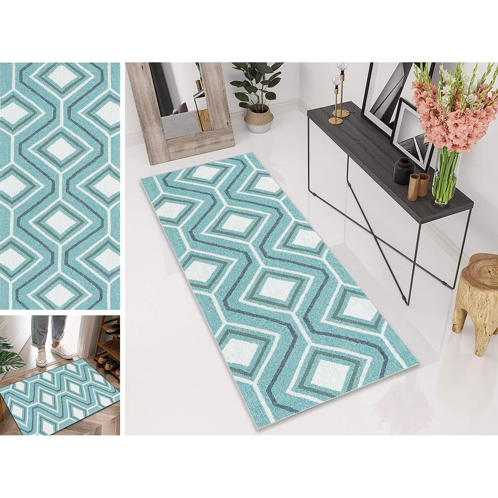 FANGJIE Hallway Hall Runner 70x330cm Hall Extra Long Easy To Clean Non Slip Hallways carpets Custom Length, Size Customizable for Living Room/Kitchen/Hallway/Bedroom/Corridor, C — image 1