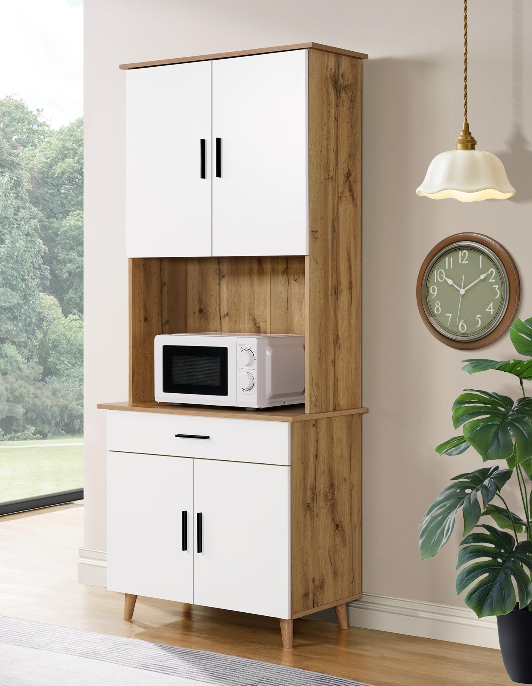 DeckUp Haven Kitchen Cabinet (Wotan Oak & White, Matte Finish)-image-18
