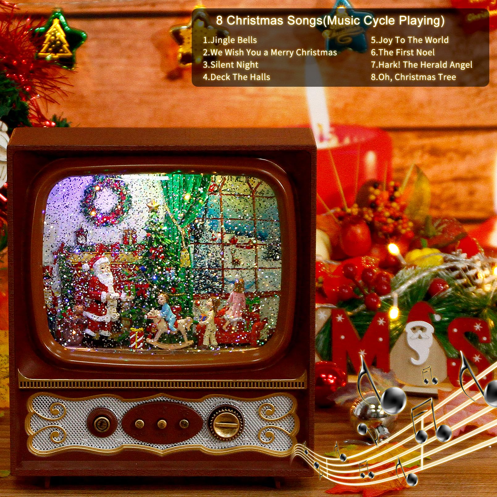 Amazon.co.jp: PEATOP クリスマス スノードーム テレビ ミュージカル