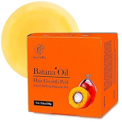 BEAUT'E SEOUL - Barra de champú de aceite de batana para el crecimiento del cabello, mezcla de hierbas naturales, limpiador exfoliante PHA para el