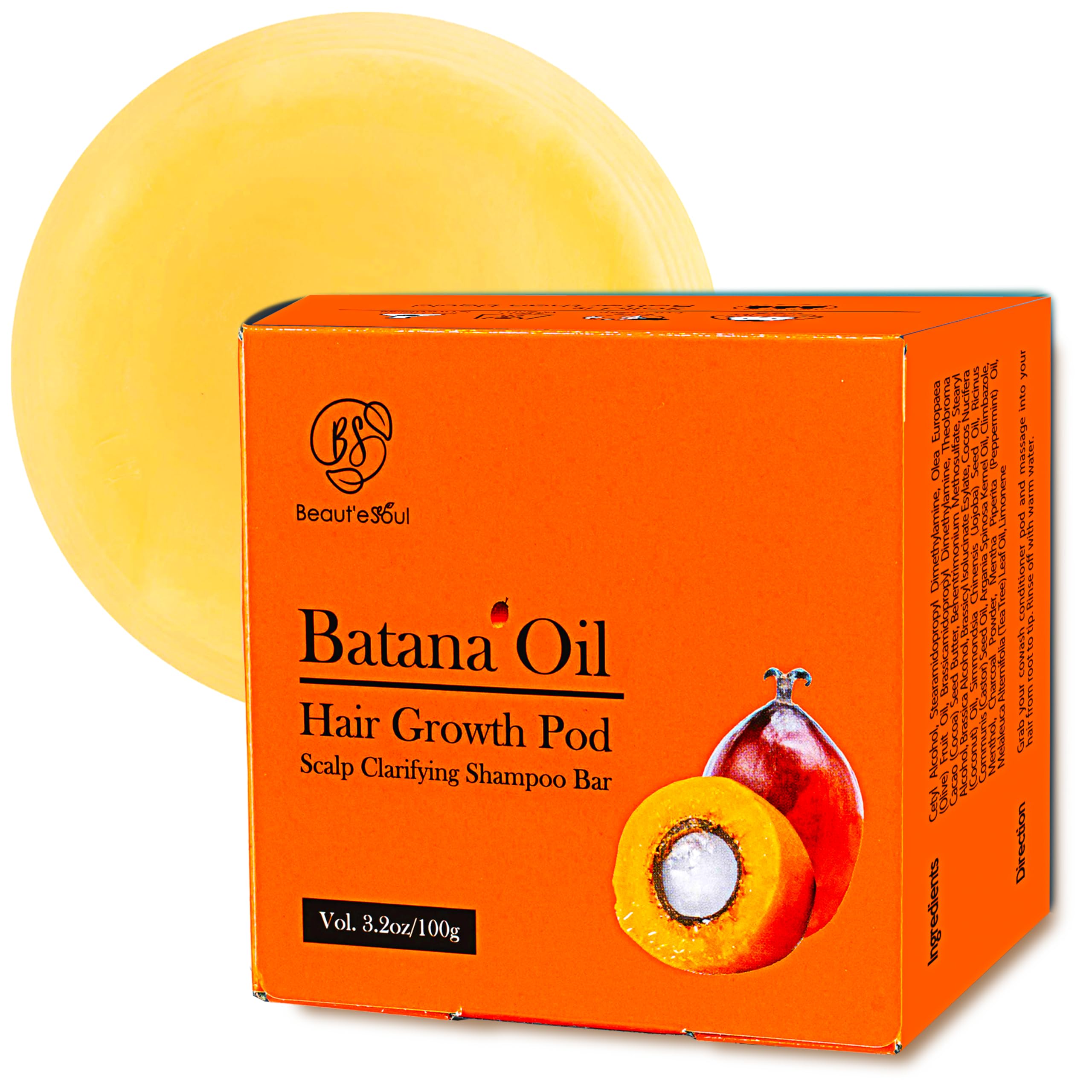 Beauté Seoul Batana Oil Shampoo Bar for Hair Growth - Solid Hair Soap Bar