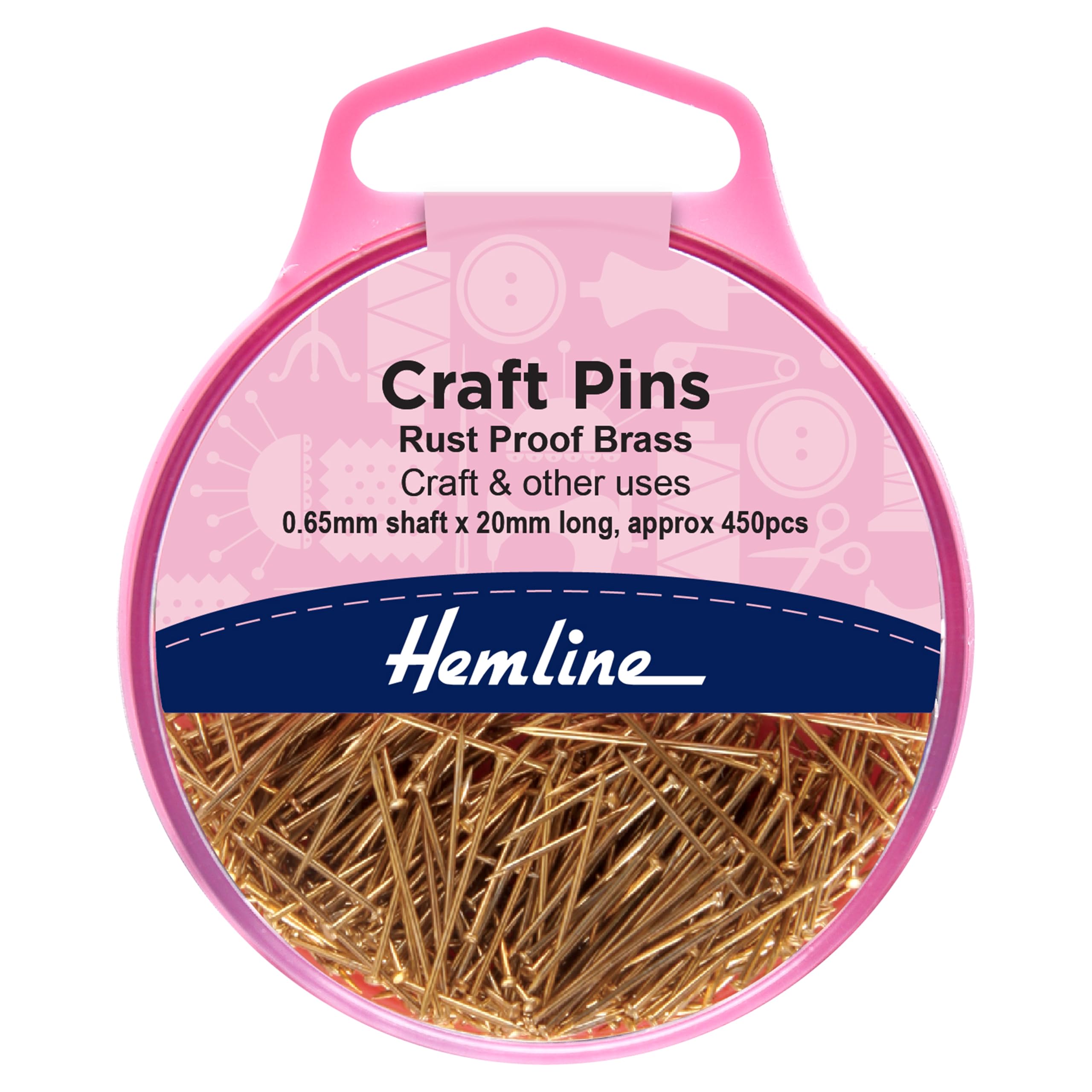 Hemline H712 Nickle Plated Brass Rust Proof Craft Pins 20mm 25g Approx 450pk by Hemline