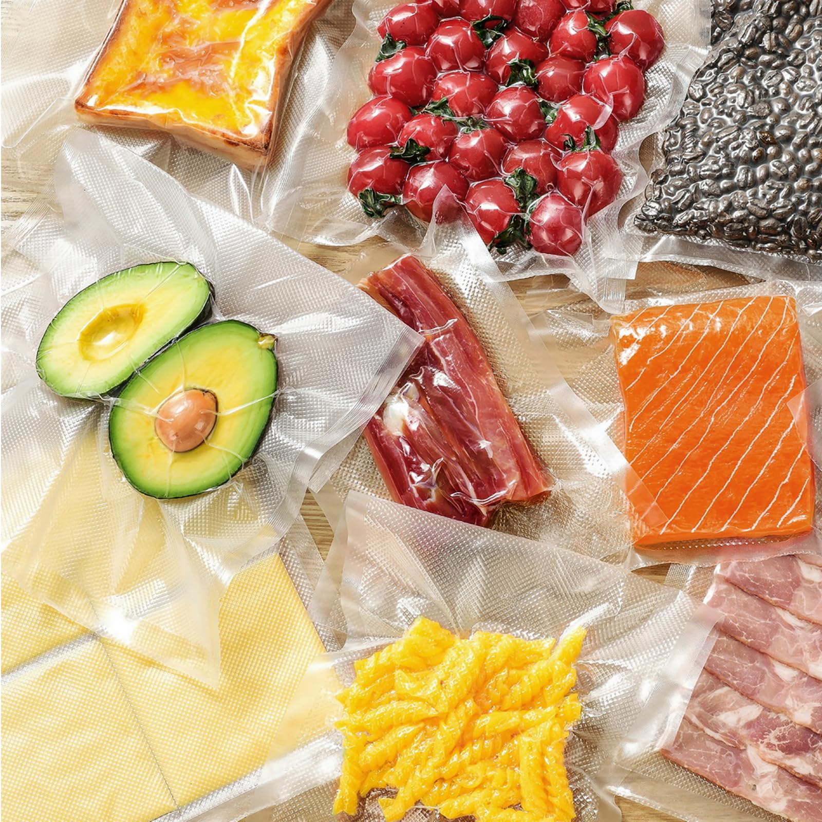 KitchenBoss Rotoli Sottovuoto Per Alimenti - 8 Rotoli, Goffrati, Senza BPA, Per Conservazione - Foto 6