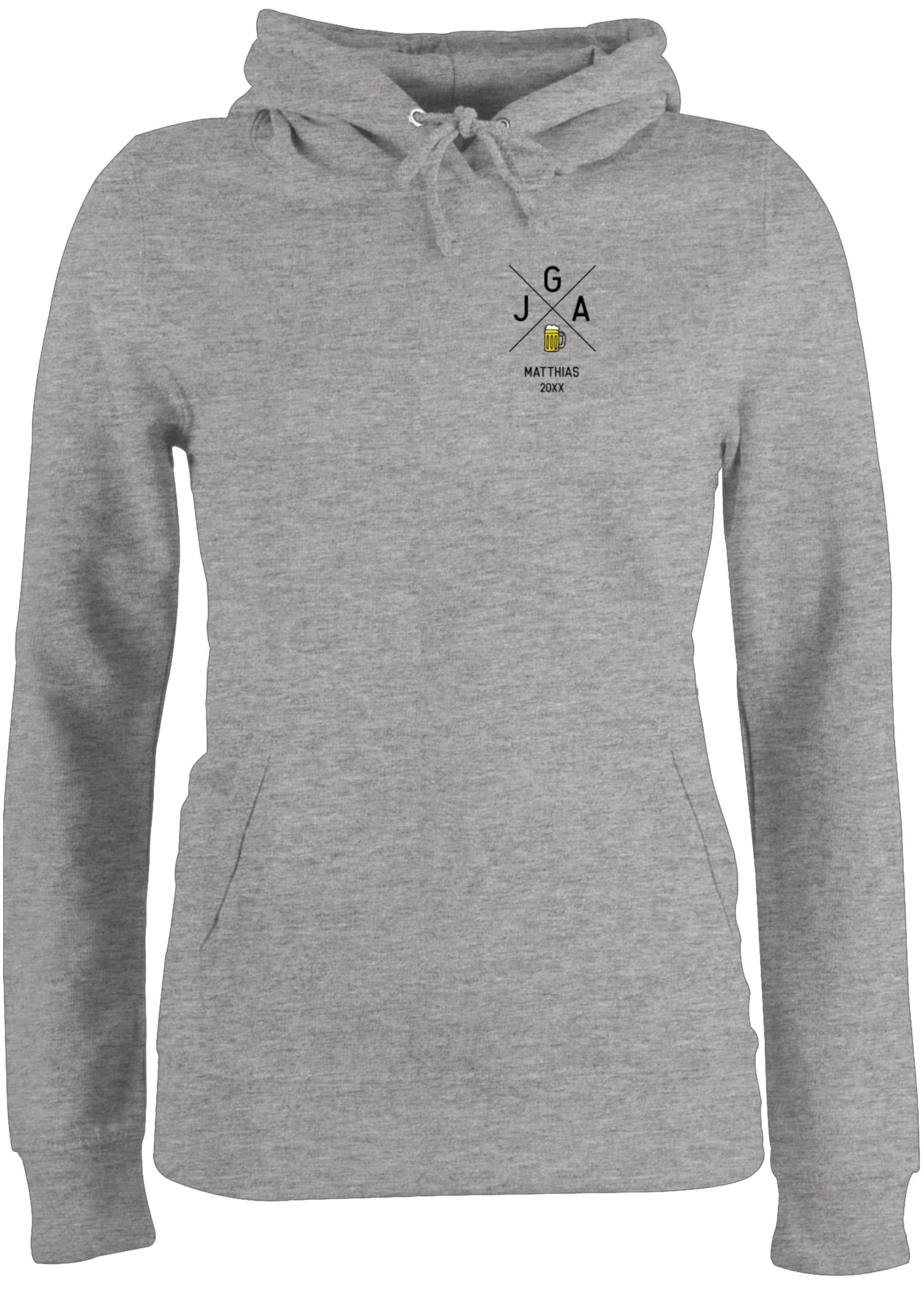 Geschenk mit Namen personalisiert by Shirtracer - Pullover Damen Hoodie Frauen - Brustdruck JGA 2026 Bier mit Name I Junggesellenabschied Männer Outfit Junggesellenabschied Mann Accessoires I