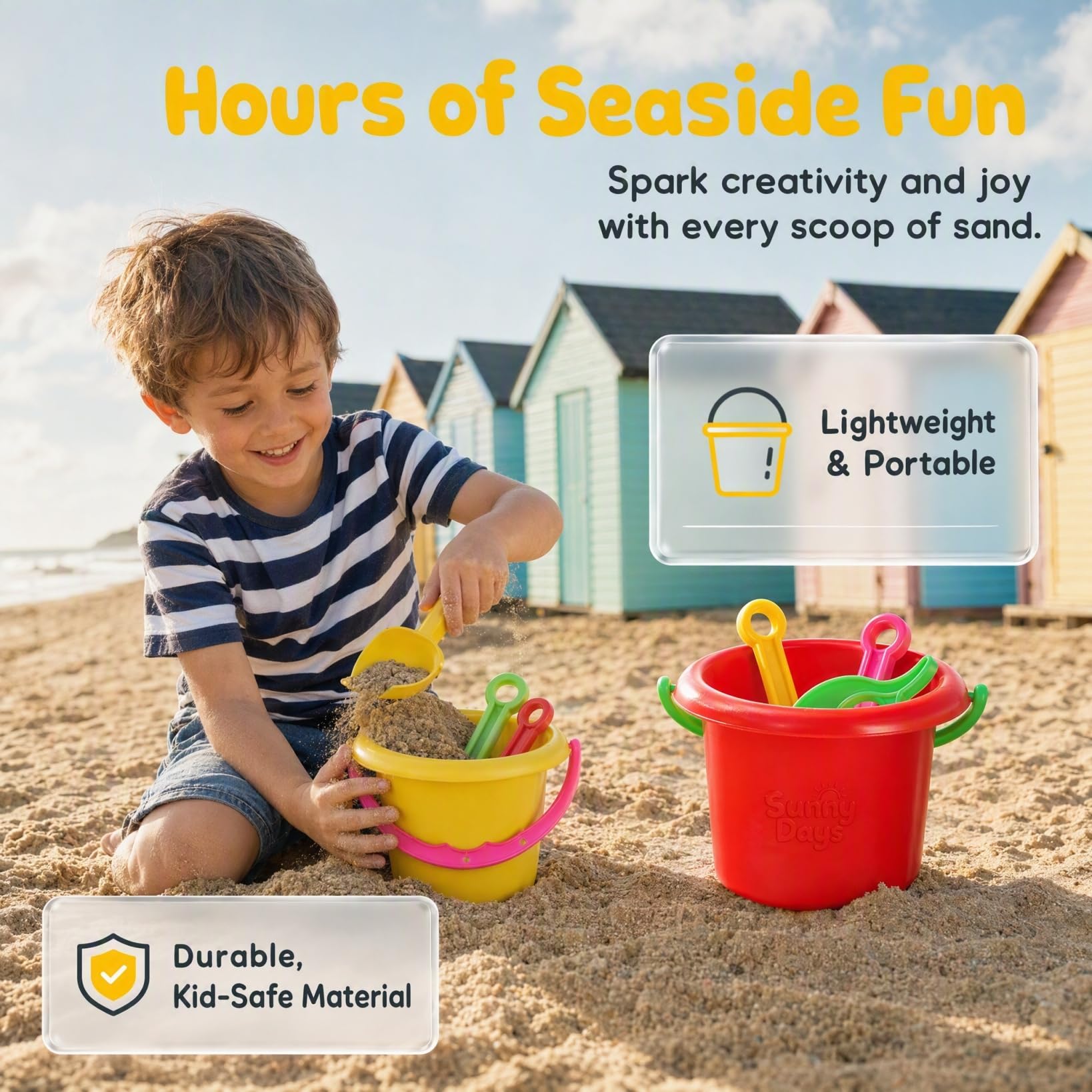 BESPORTBLE Lot de 40 mini seaux de sable de plage pour garçons pour s'amuser à la plage et au jardin