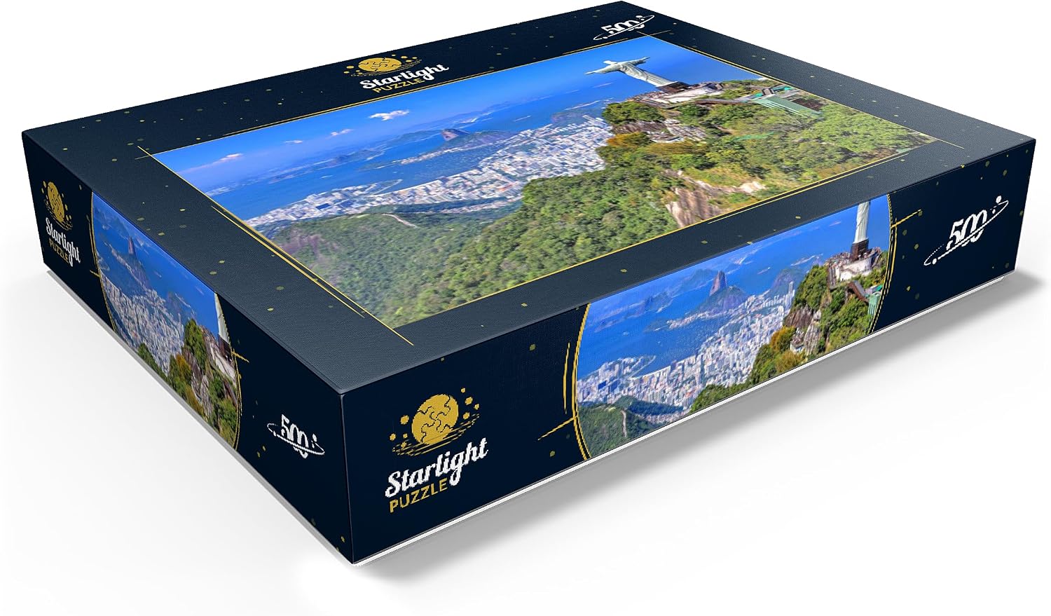 MyPuzzle Christ Statue Cristo Redentor On Corcovado (710m), Rio De Janeiro, Brazil - Premium 500 Piece Jigsaw Puzzle for Adults