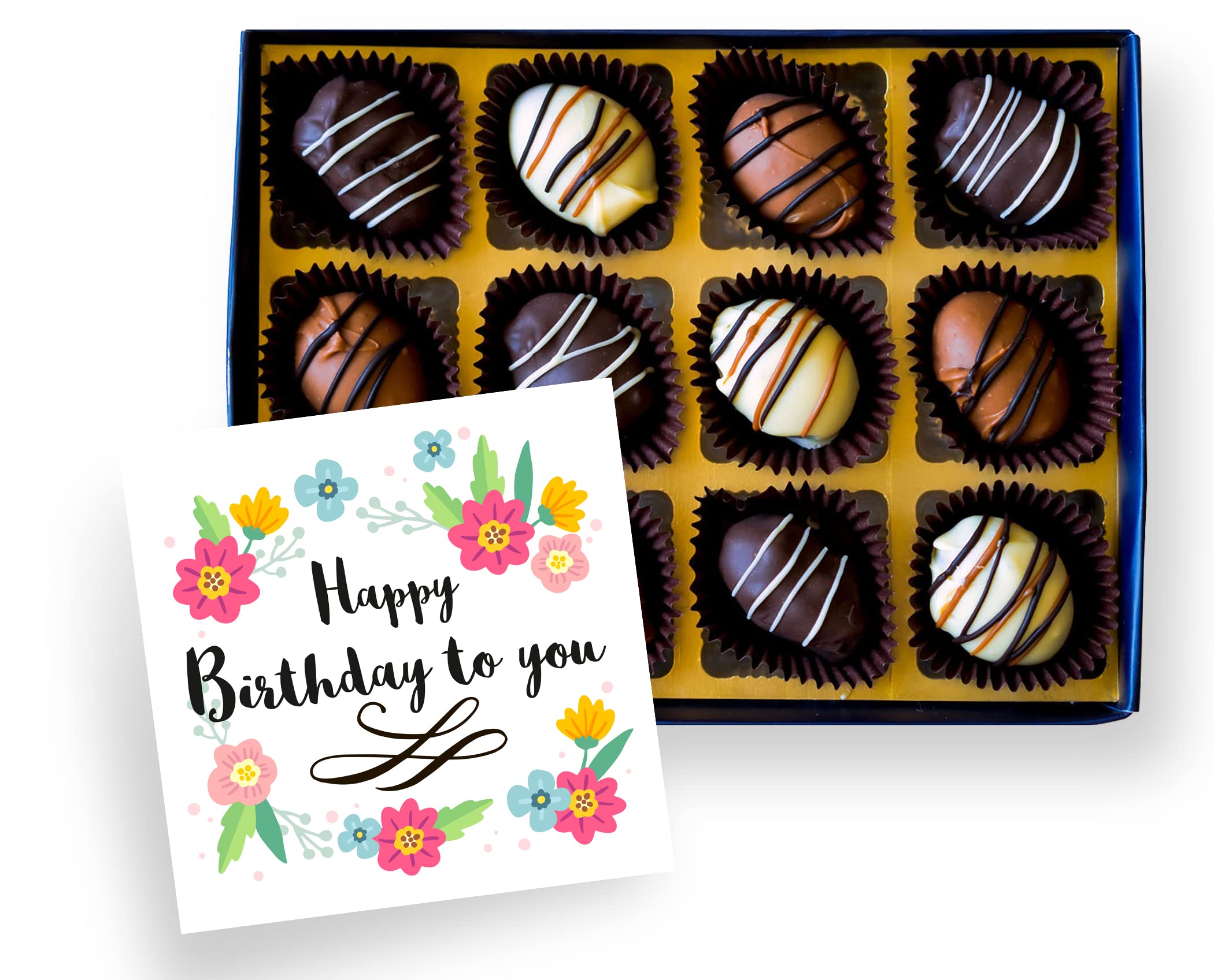 Dalmond Truffles Handmade Almond Date Chocolates Happy Birthday Chocolate Gift Box & Greeting Card Combo Gift Pack -12 Pcs, Assorted - Dark, Milk & White Chocolates Gift Box [250 GMS] (SLAdore) (B0BQFG9XY1) Amazon Price History, Amazon Price Tracker