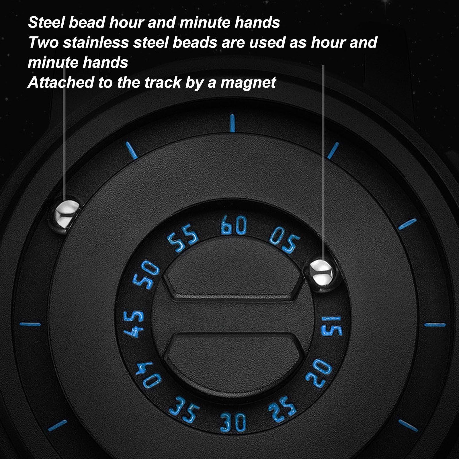 Orologio a Levitazione Magnetica – Orologio Al Quarzo con Quadrante Fluttuante Unico con Cinturino in Silicone, Guscio da 30 M