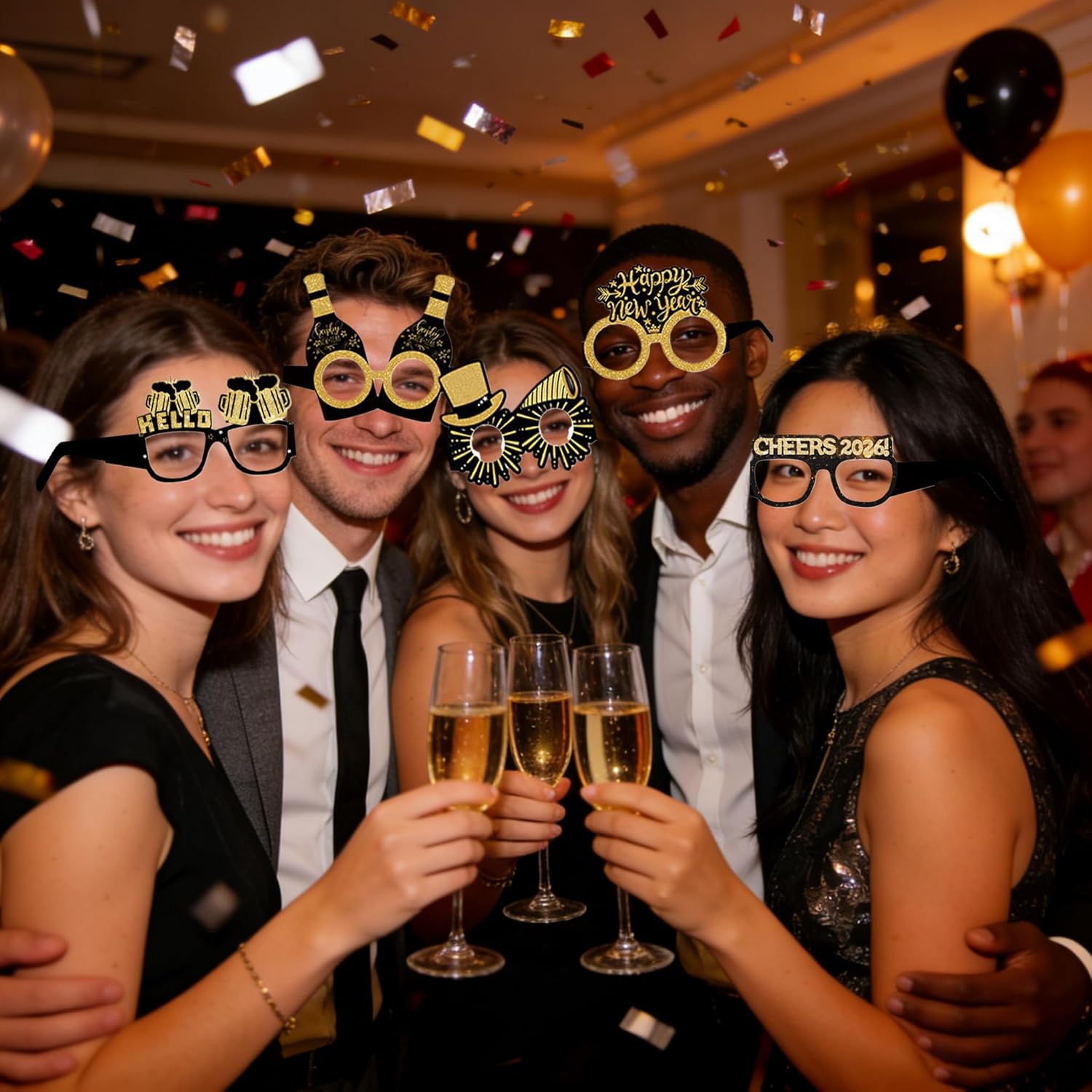 Ediactcyl 18 Pack Happy New Year’s Eve Glasses 2026: New Year’s Eve Party Supplies 2026 | Happy New Year Eyeglasses 2026, NYE Party Favors Decorations 2026 - Image 2