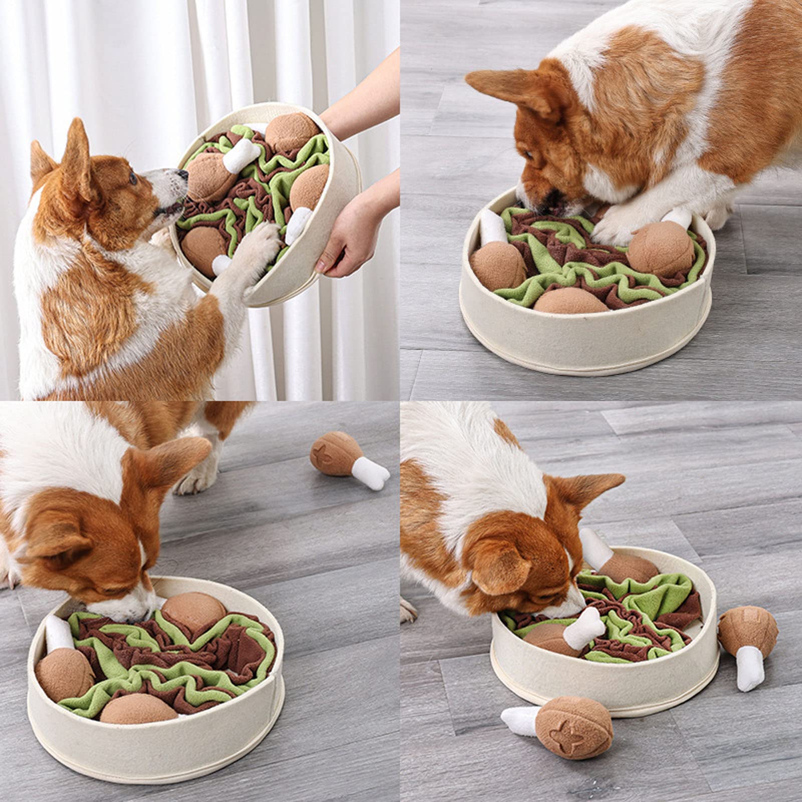 Pet PuzzleFeeder Puzzle dla psa Gryzak dla psa Piszcząca zabawka dla psa Snuffle Toy Powolne karmienie Pluszowy pies Piszcząca zabawka Interaktywna zabawka dla zwierząt Gryzak dla psa Piszcząca zabawk