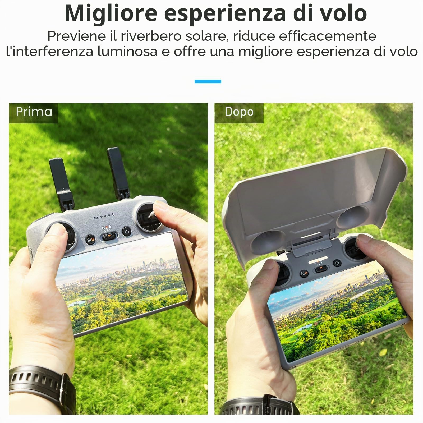 FPVtosky Pacco accessori Mini 4 Pro - Kit 7 in 1, custodia di trasporto, set di filtri ND, parasole RC2, cordino, coperchio dell'obiettivo, protezione per lo schermo, supporto per l'elica per DJI Mini