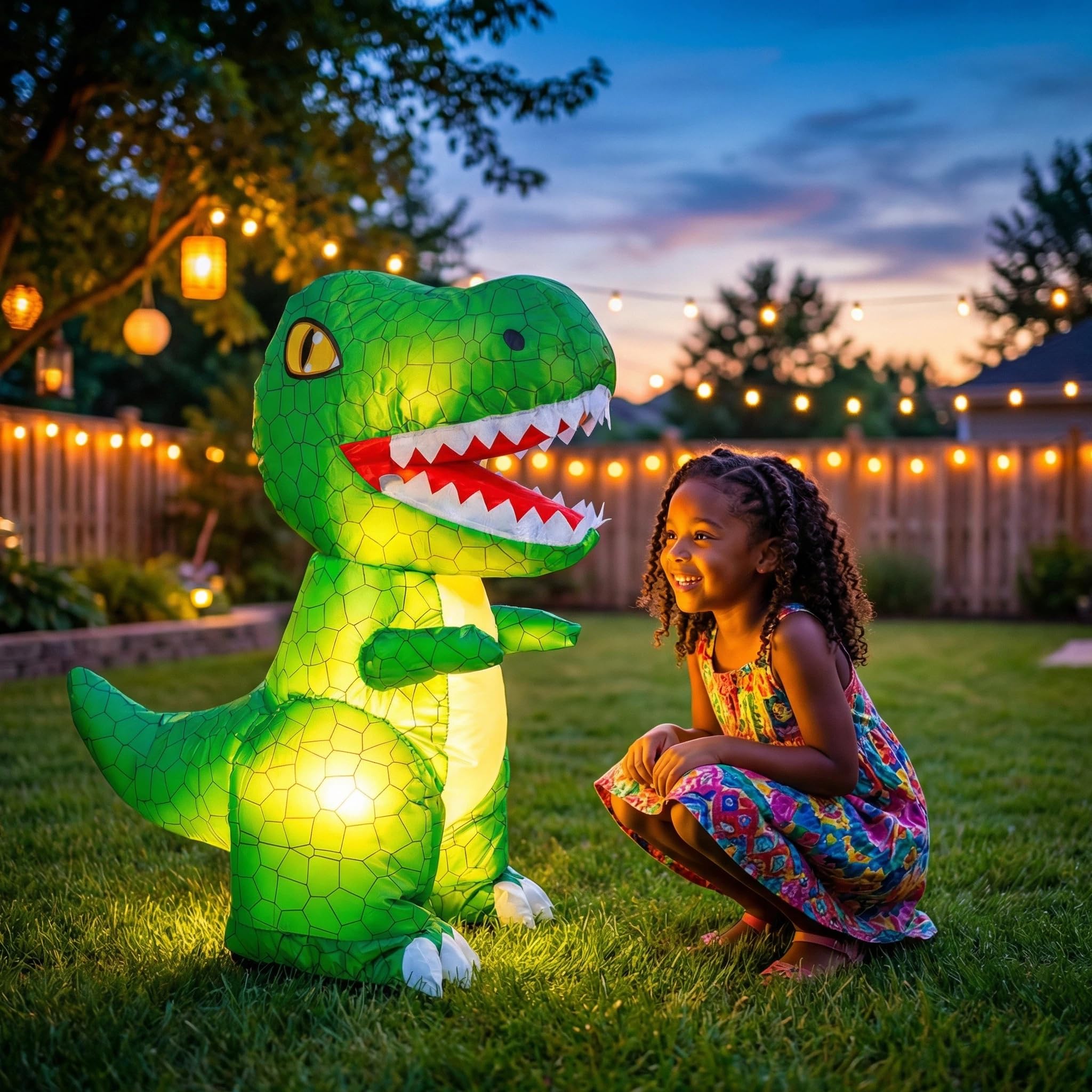 Htish Ferngesteuerter Aufblasbares Dinosaurier Spielzeug - 2.4GHz RC Dinosaur mit Sound Licht 360°Drehung Laufen - Interaktive Dinosaurier Spiele Geburtstagsgeschenk für Kinder ab 3 4 5 6 7 8-12 Jahre