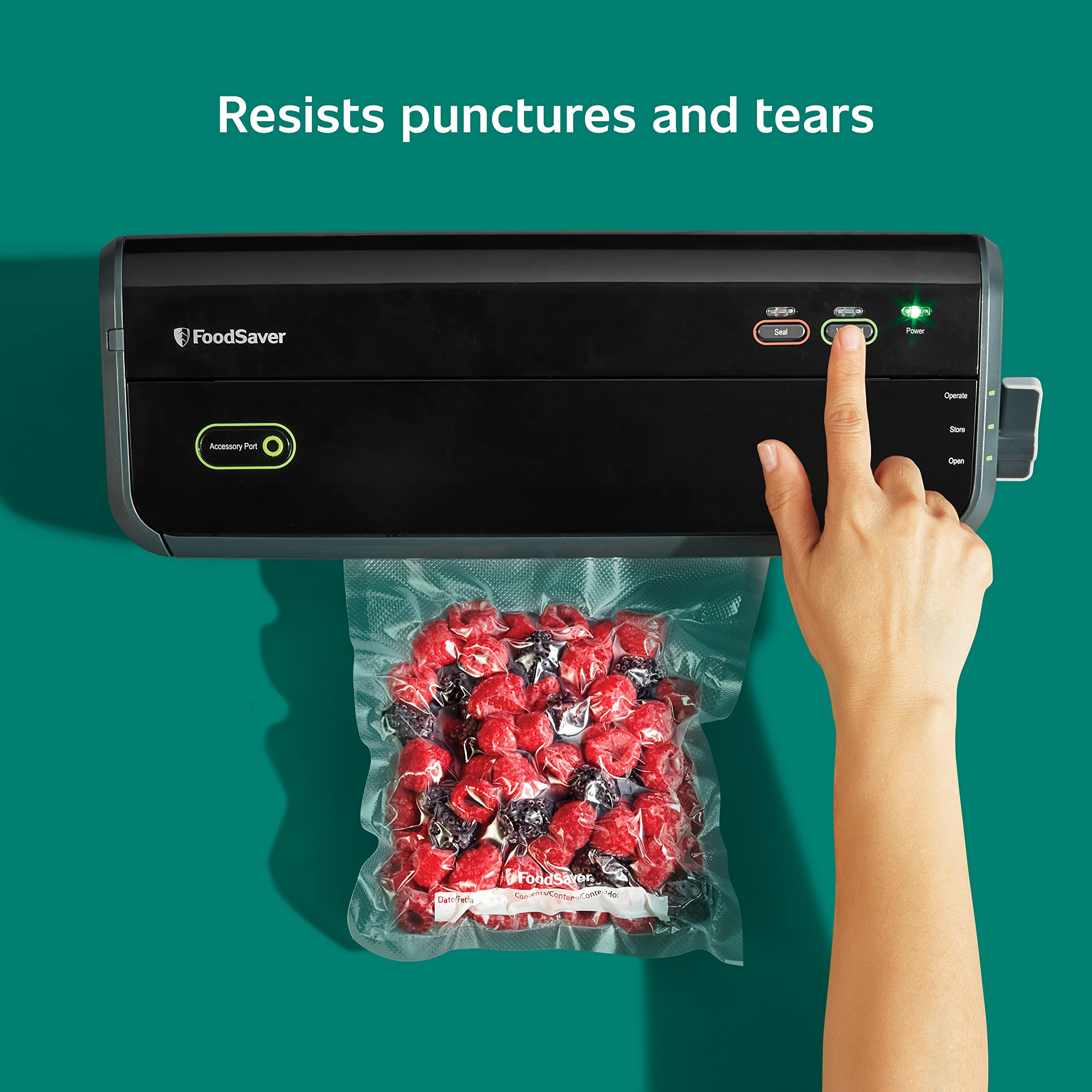 FoodSaver Vacuum Sealer Machine, Automatic Bag Detection, Sous Vide Friendly, with sealer bags, roll, handheld vacuum sealer, black: 120 Bags Quart Bags (120 Count)