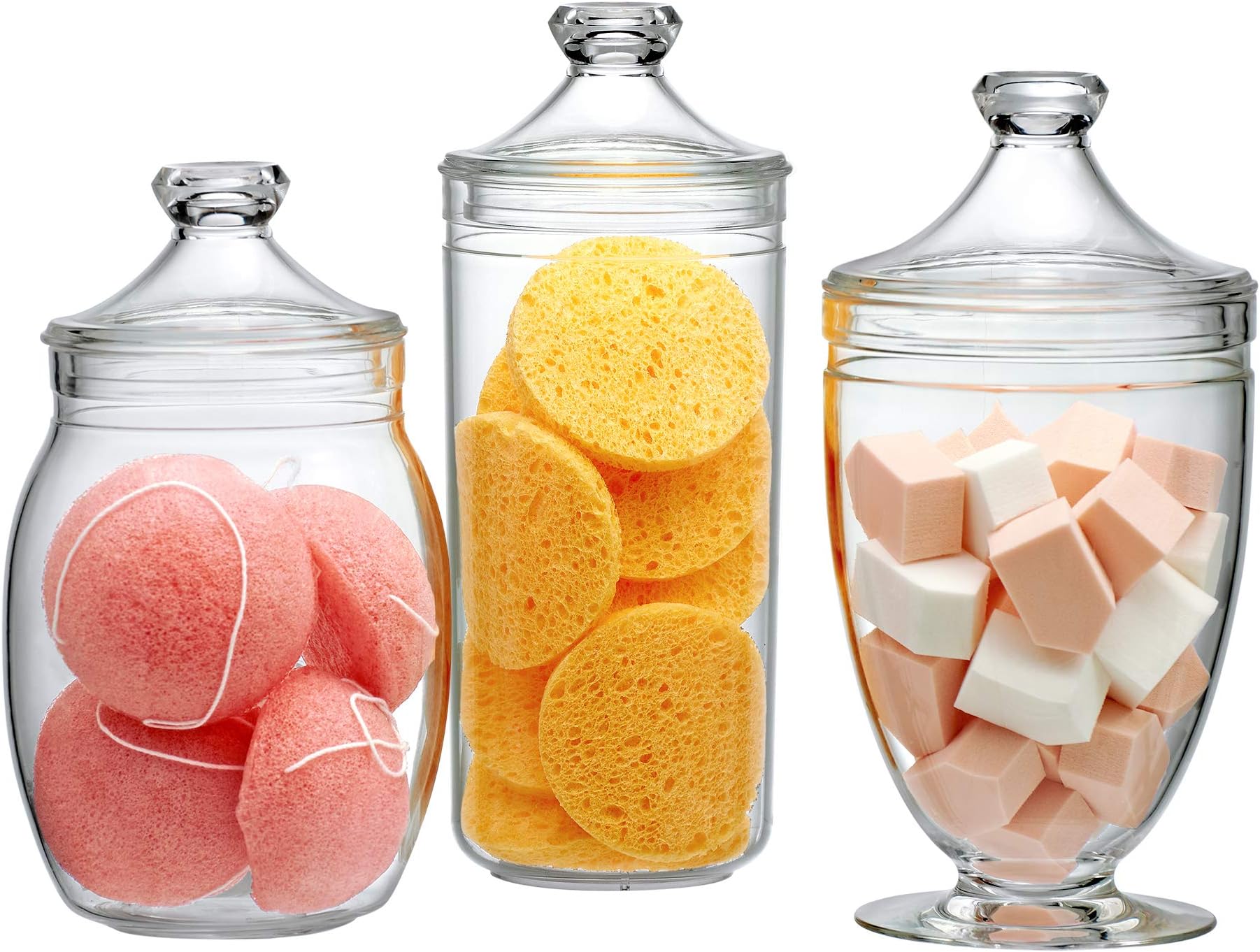 5 Pieces Glass Apothecary Jars with Lids Large Candy Buffet