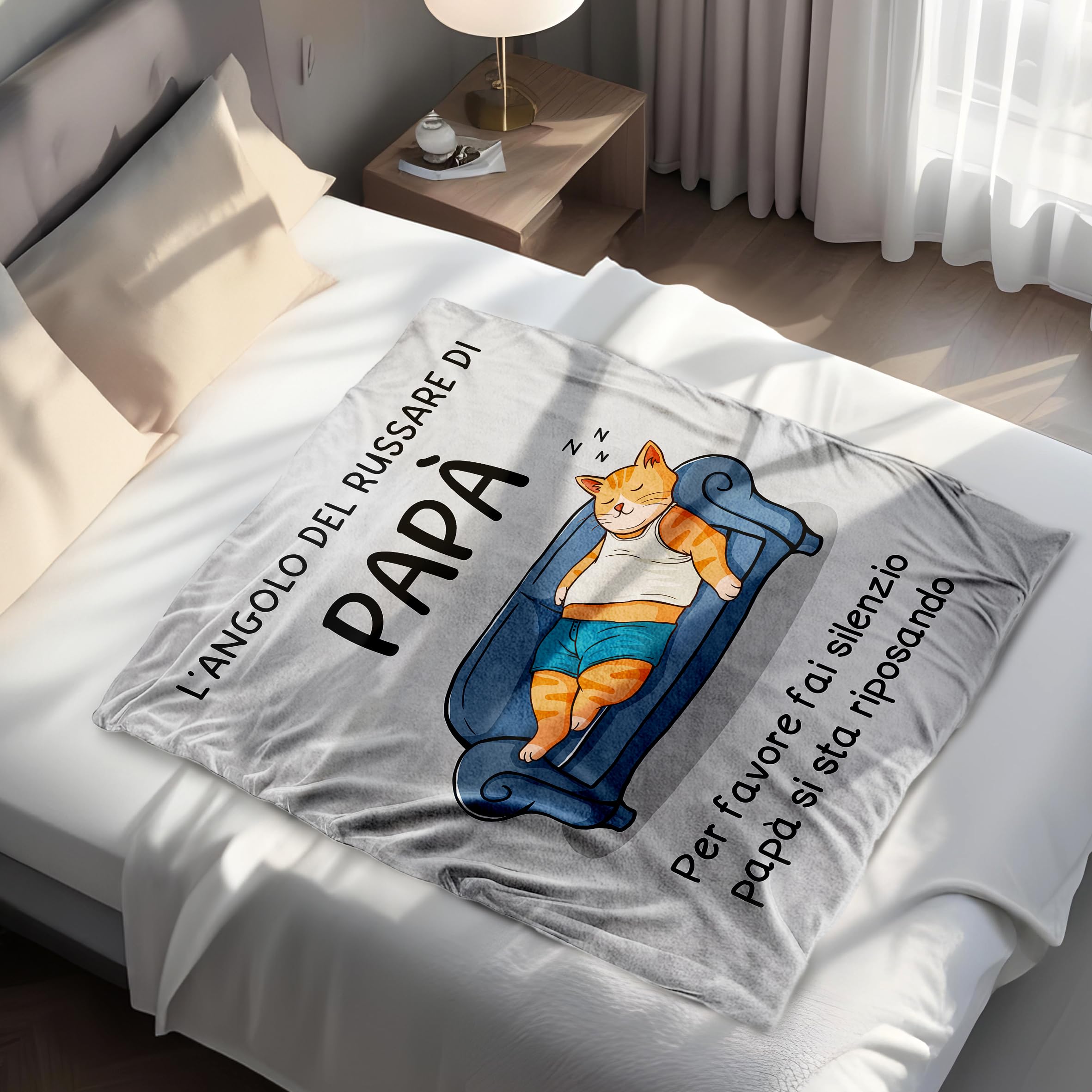 Coperta Divertente Per Papà - Regalo Originale Con Gatto E Scritta Humor - Foto 2