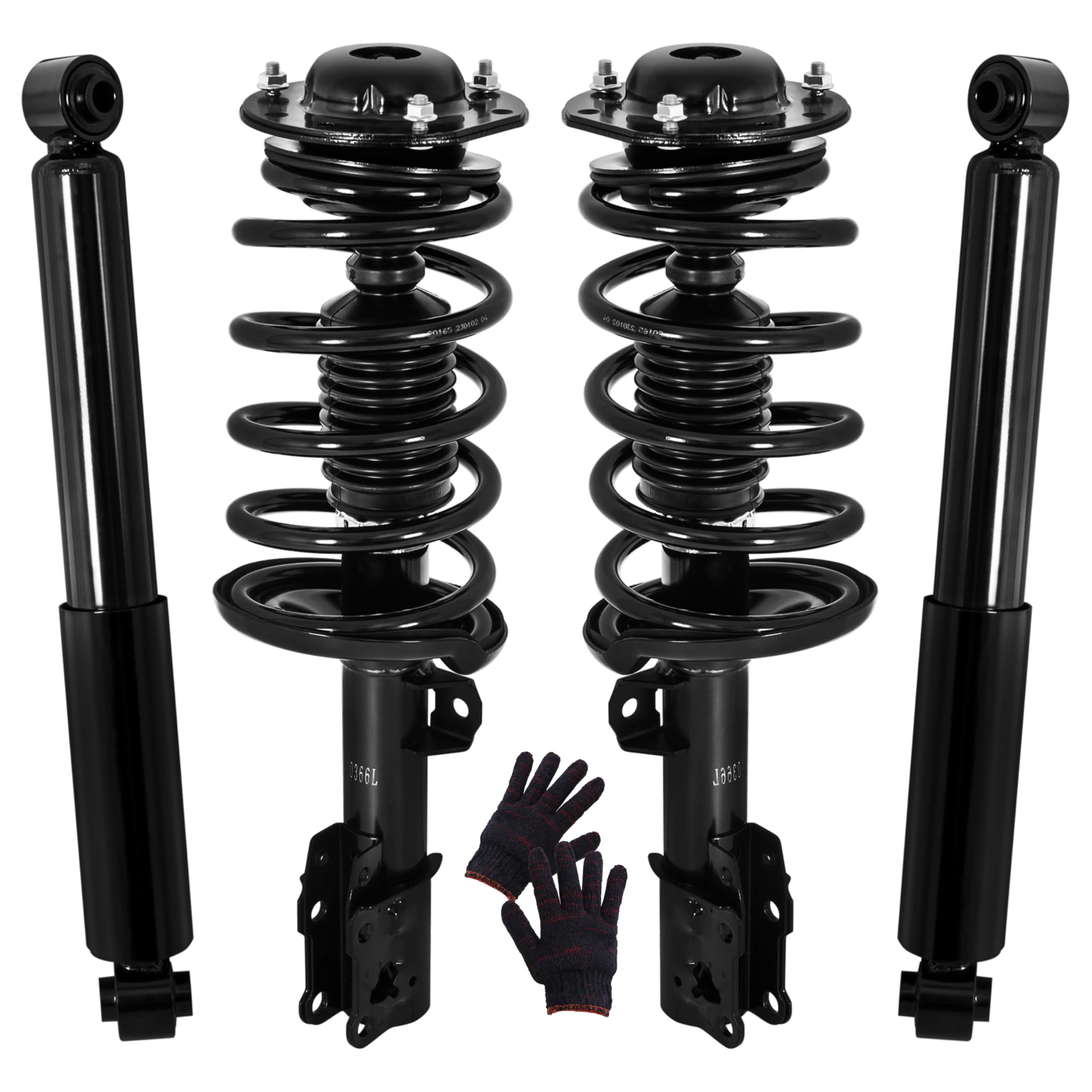EVERESTWAY Front & Rear Complete Strut Coil Spring Assembly Shock Absorbers 172199 172200 Compatible with 2004-2007 Chevy Malibu BASE-LS-LT
