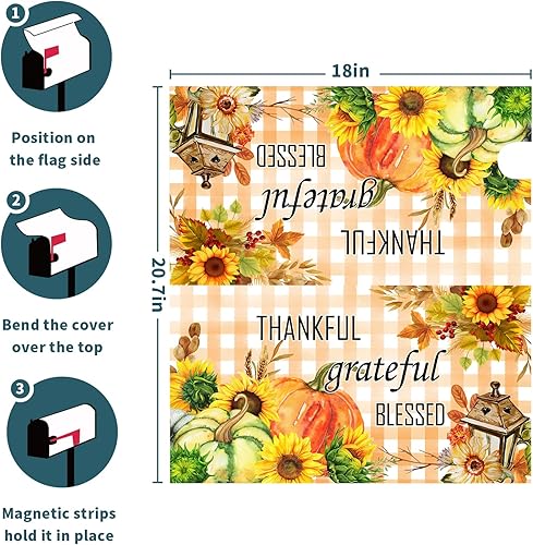 Miniatura 192 de Miaoquhe Funda magnética para buzón de 4 de julio, tamaño estándar de 18 x 21 pulgadas, diseño patriótico multicolor para decoración del hogar, 4