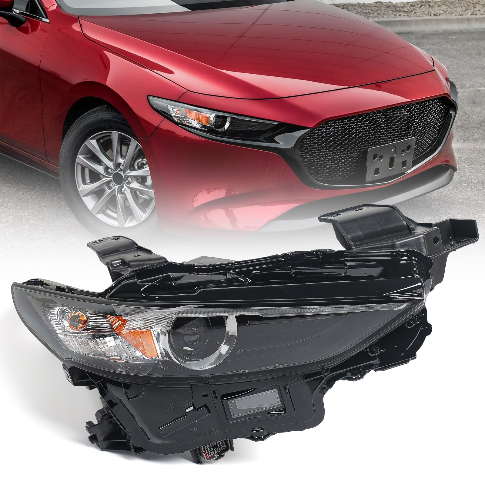 Huray Right LED Headlight Assembly for Mazda 3 2019-2021 RH