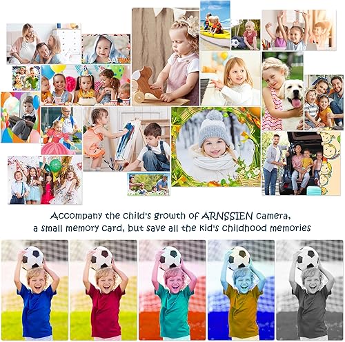 Miniatura 6 de ARNSSIEN Cámara para niños con tarjeta de 32 GB, pantalla HD IPS de protección ocular, cámara digital de unicornio para niños con tecnología UV para