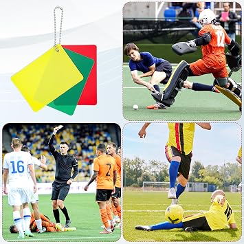 Football Green, Red and Yellow Referee Cards Penalty Cards, Warning, Ejection, Delay and Card