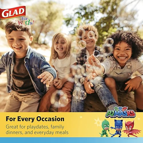 Miniatura 5 de Glad PJ Masks Space - Platos de papel para niños de 8.5 pulgadas, 200 unidades, platos de papel desechables con diseño espacial PJ Masks  Platos de