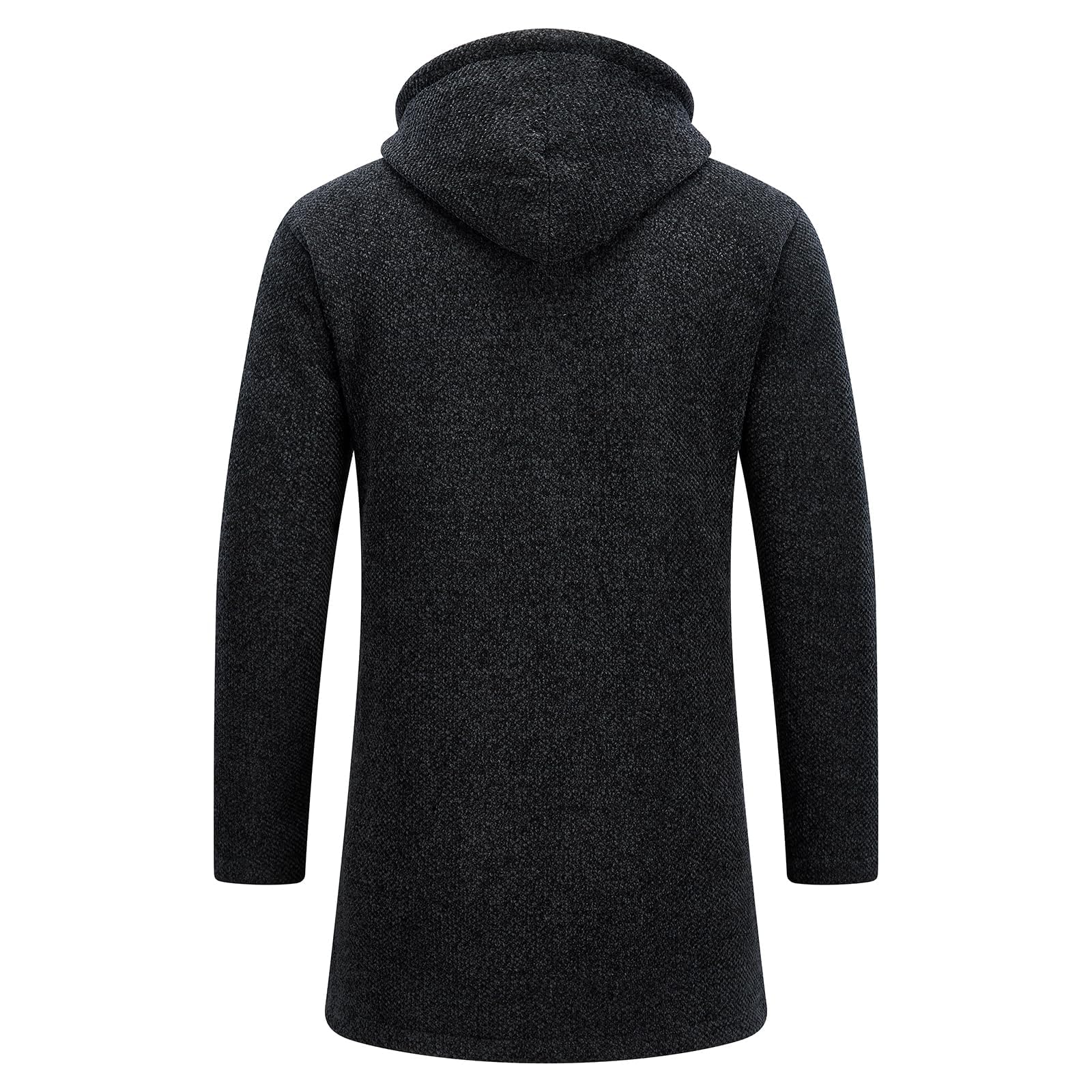 Cárdigan Hombre Largo Con Capucha y Cremallera - Suéter Chaqueta de Malla Sudadera Gruesa Casual