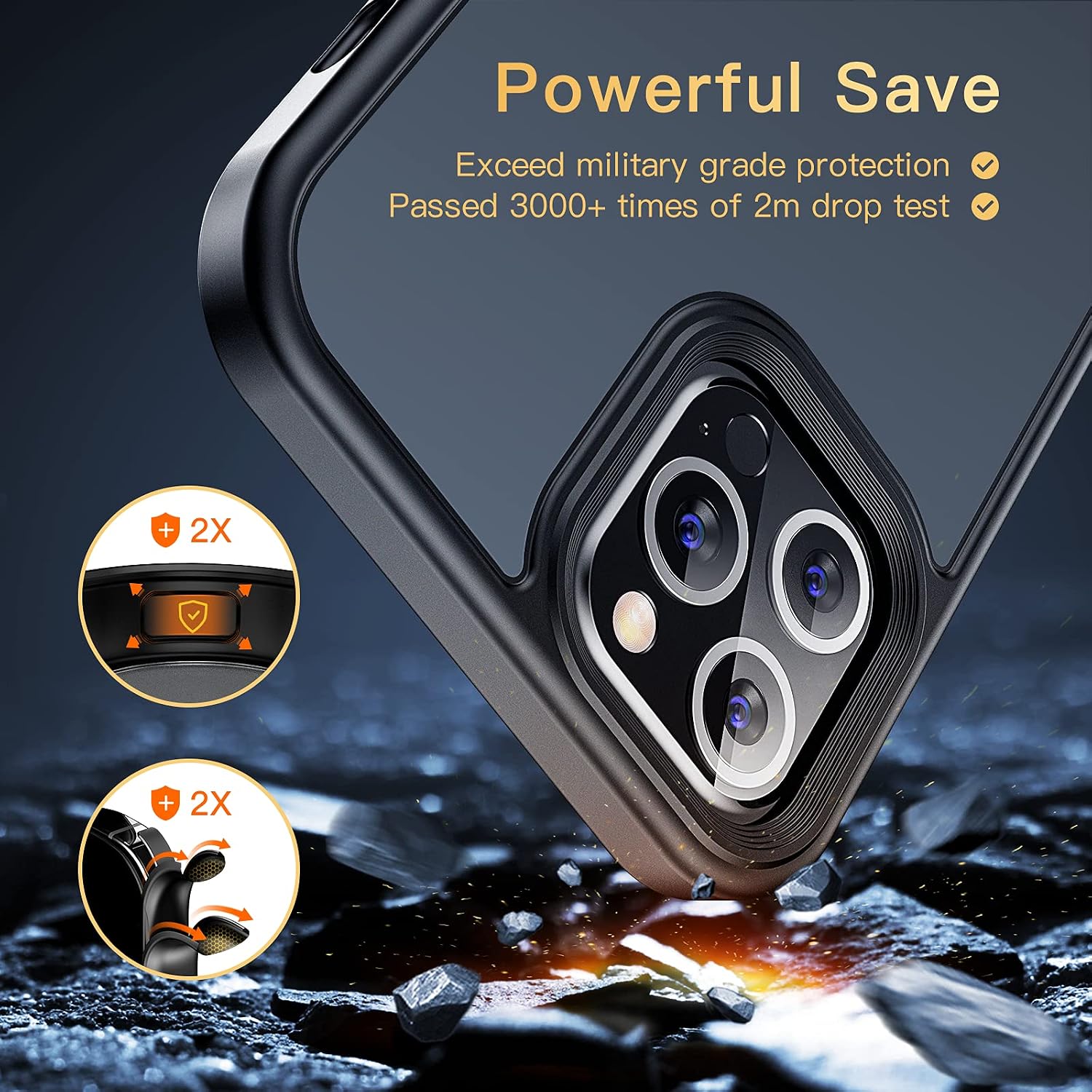 Meifigno Compatible with iPhone 12 Pro Max Case, [Translucent & Silky Touch][Military Grade Drop Tested] Matte Hard PC with Soft Silicone Edge, Shockproof Case for iPhone 12 Pro Max 6.7 inch, Black