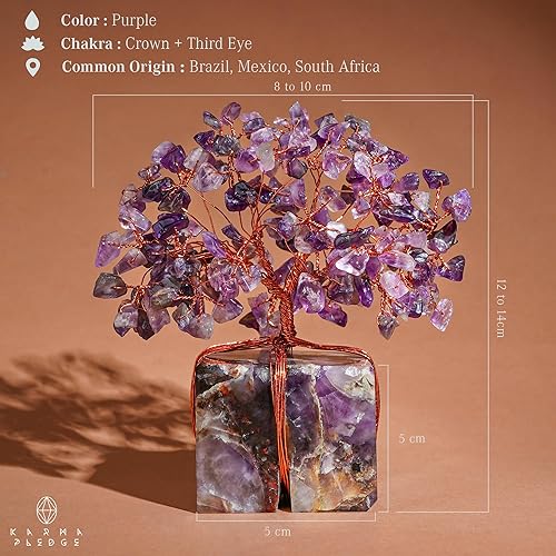 Miniatura 284 de Árbol de la vida de cristal curativo de 7 chakras, árboles bonsái hechos a mano para energía positiva, dinero y buena suerte, árbol para decoración