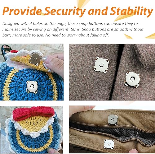 Miniatura 5 de 32 juegos de cierres de botón, cierre de botón, cierre de bolsa, botón redondo para cierre de ropa, bolso de mano, coser manualidades (0.716