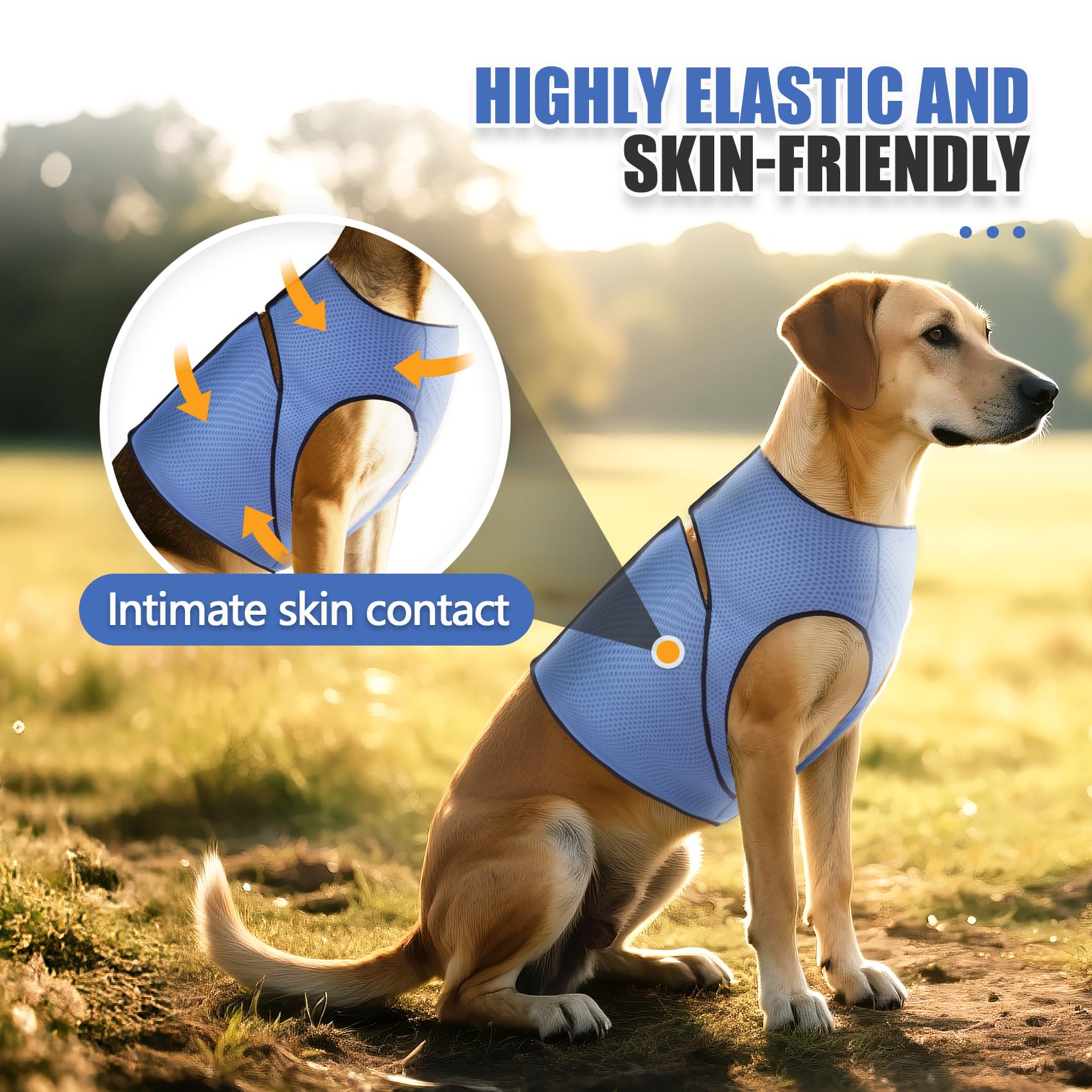 Gilet calmante per cani, per alleviare l'ansia, per cani, comodo e regolabile, morbida pressione, per Thunder, viaggi e fuochi d'artificio (blu, L)